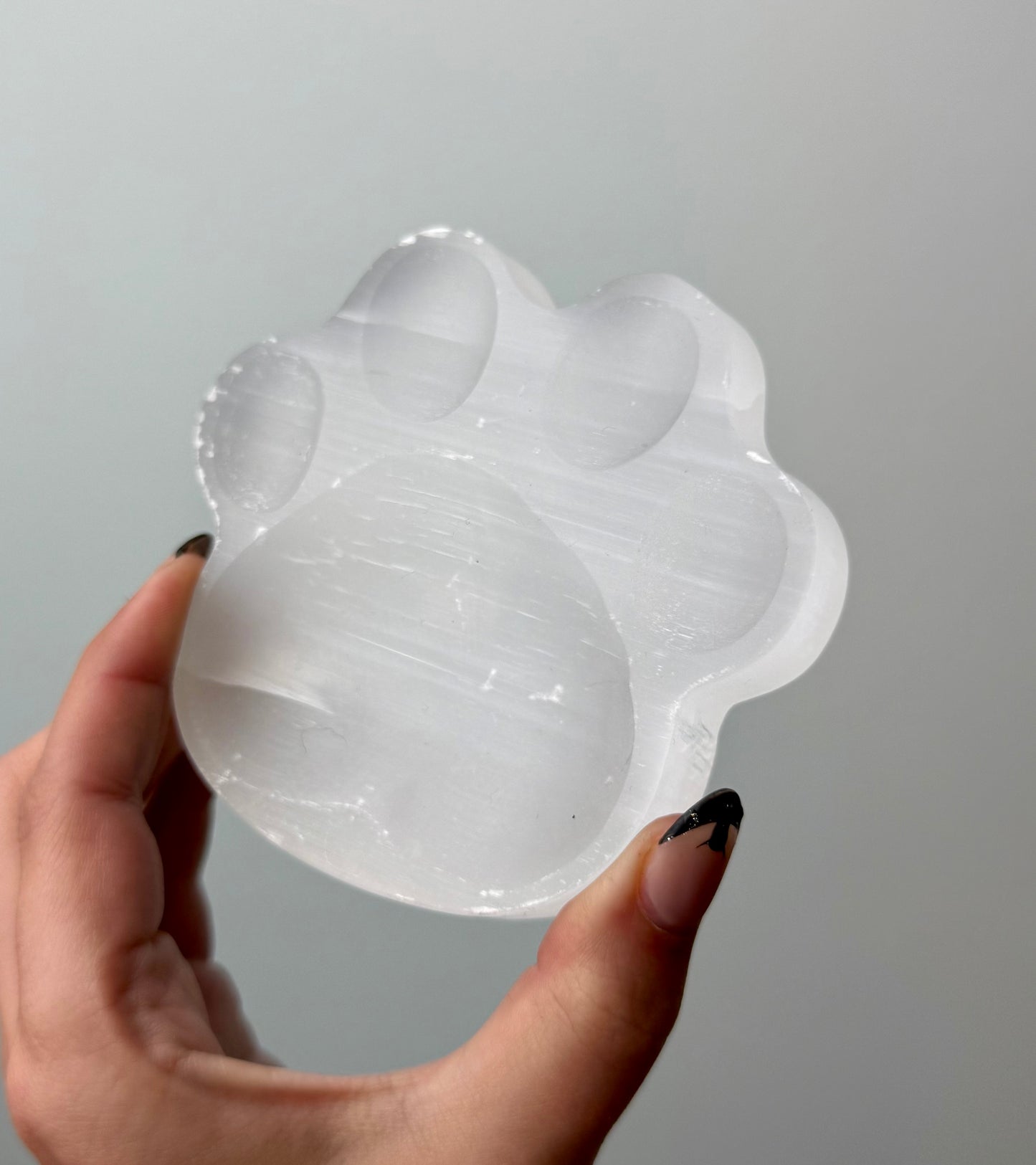 Satin spar paw bowl