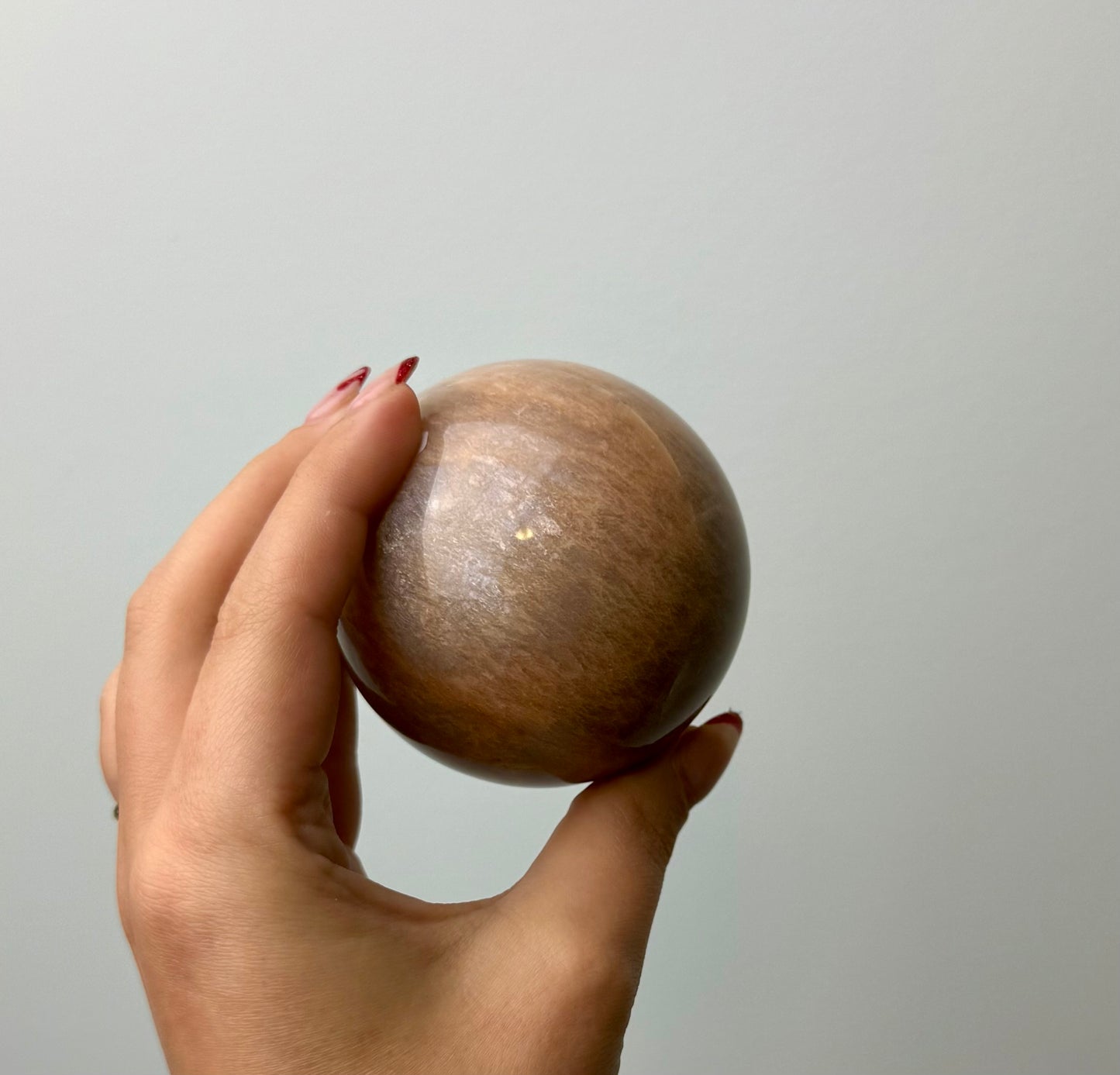 Peach moonstone sphere