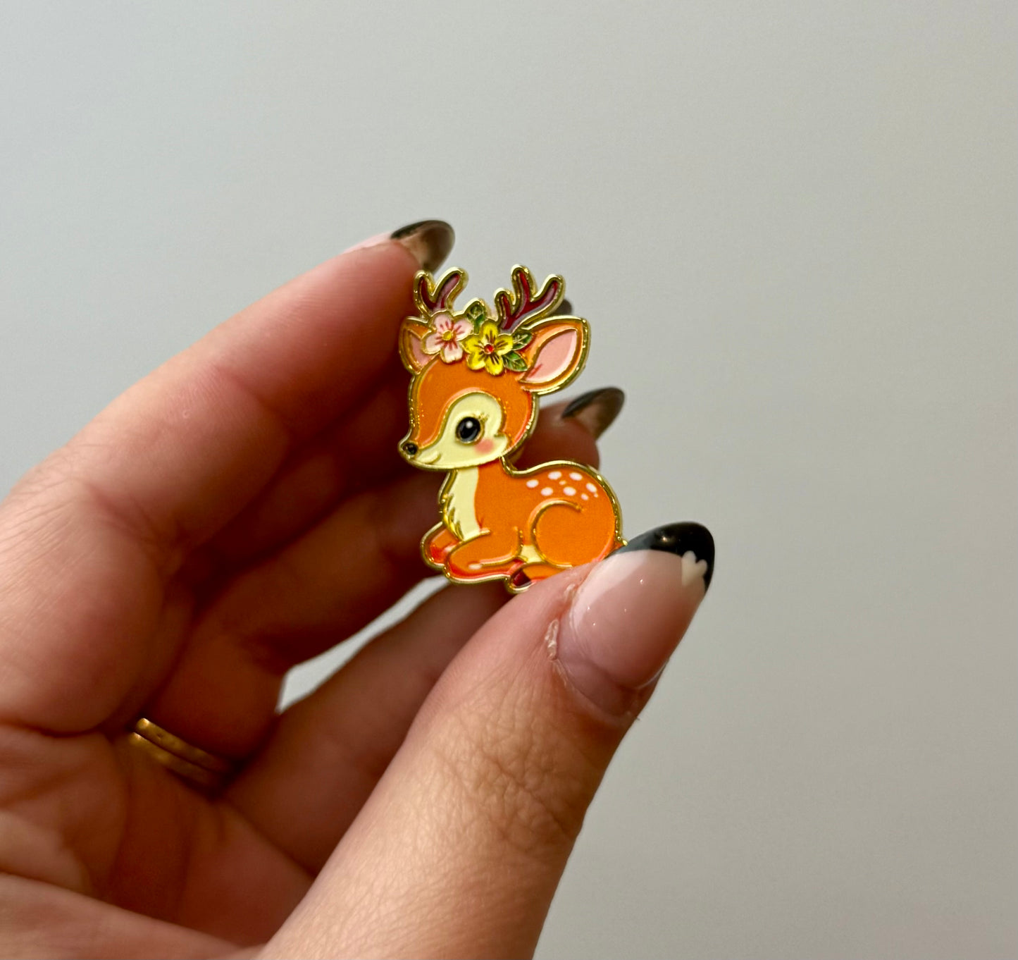 Deer enamel pin