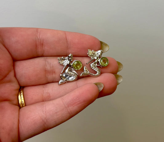 Peridot mermaid S925 pendants
