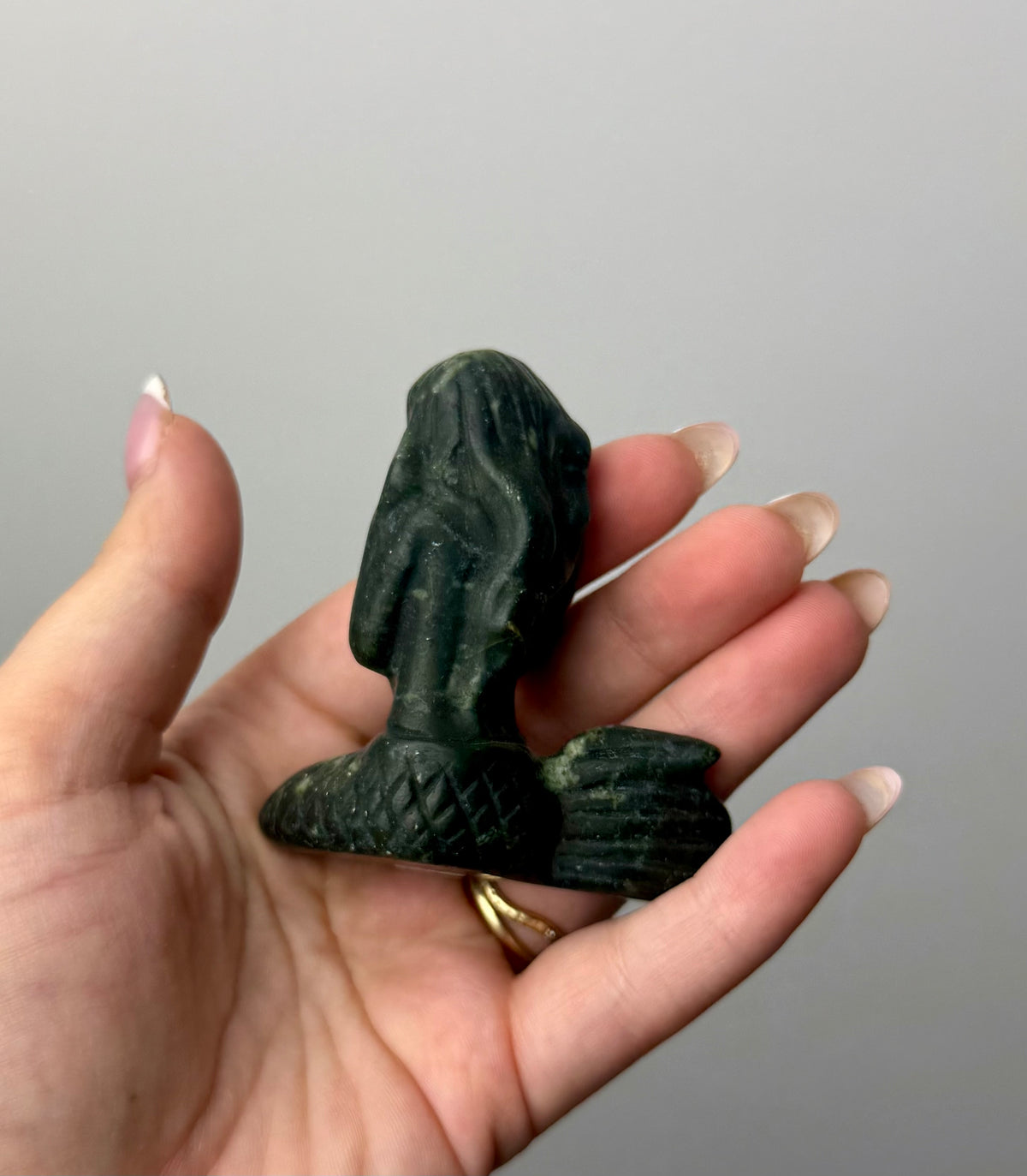 Jade mermaid carving