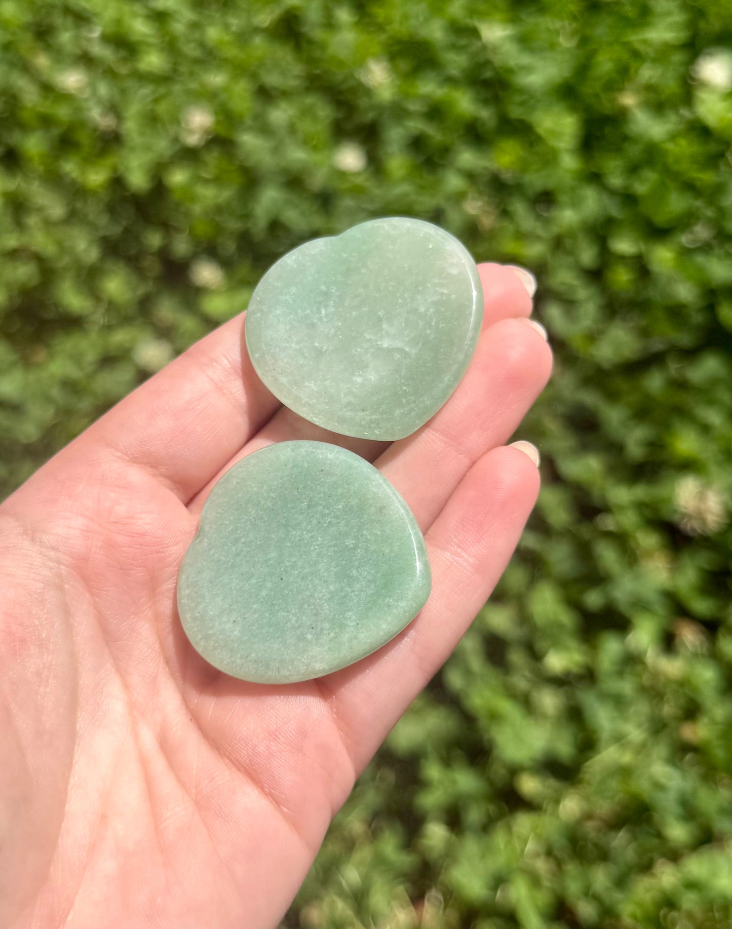 Green aventurine heart worry stones