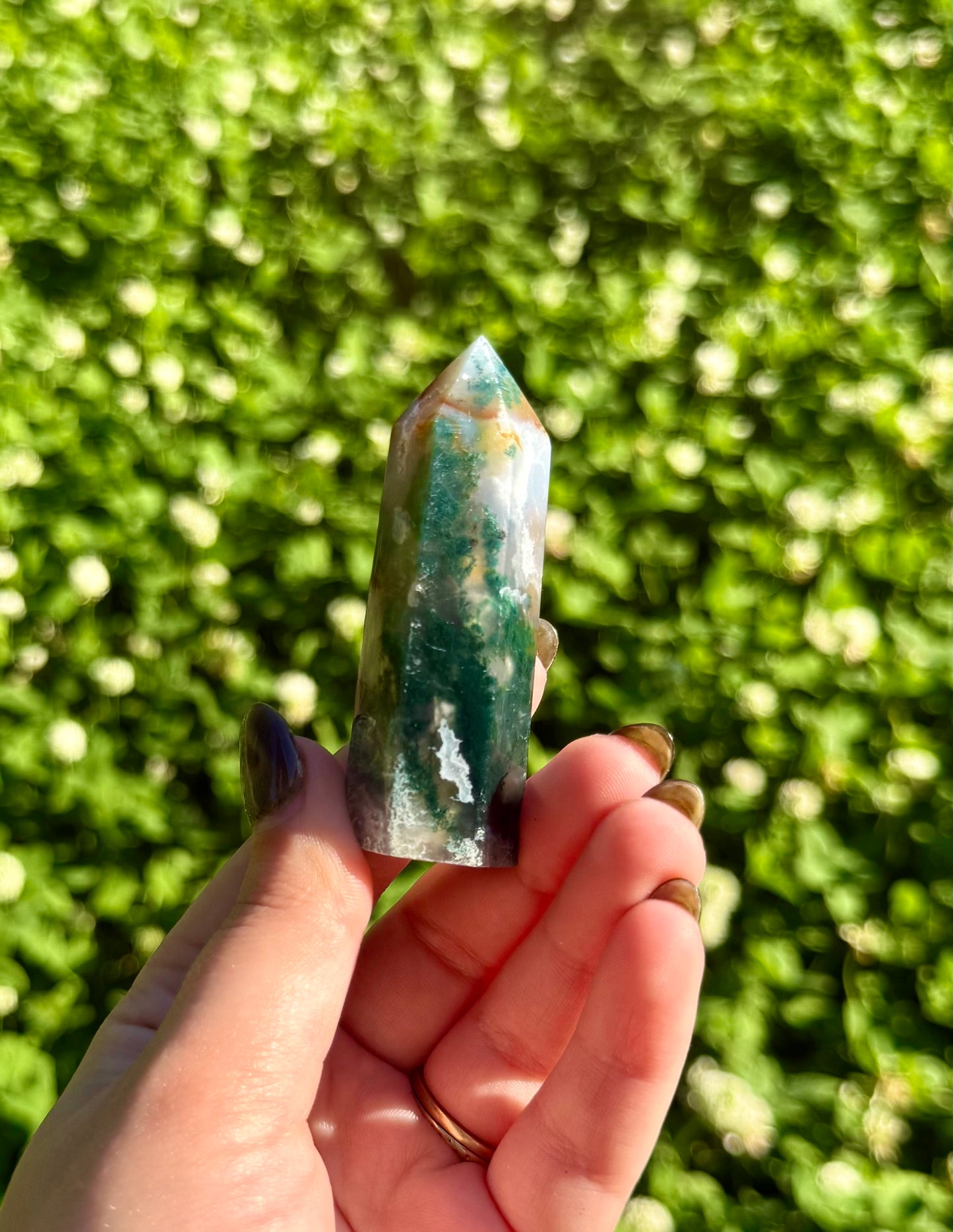Moss agate tower