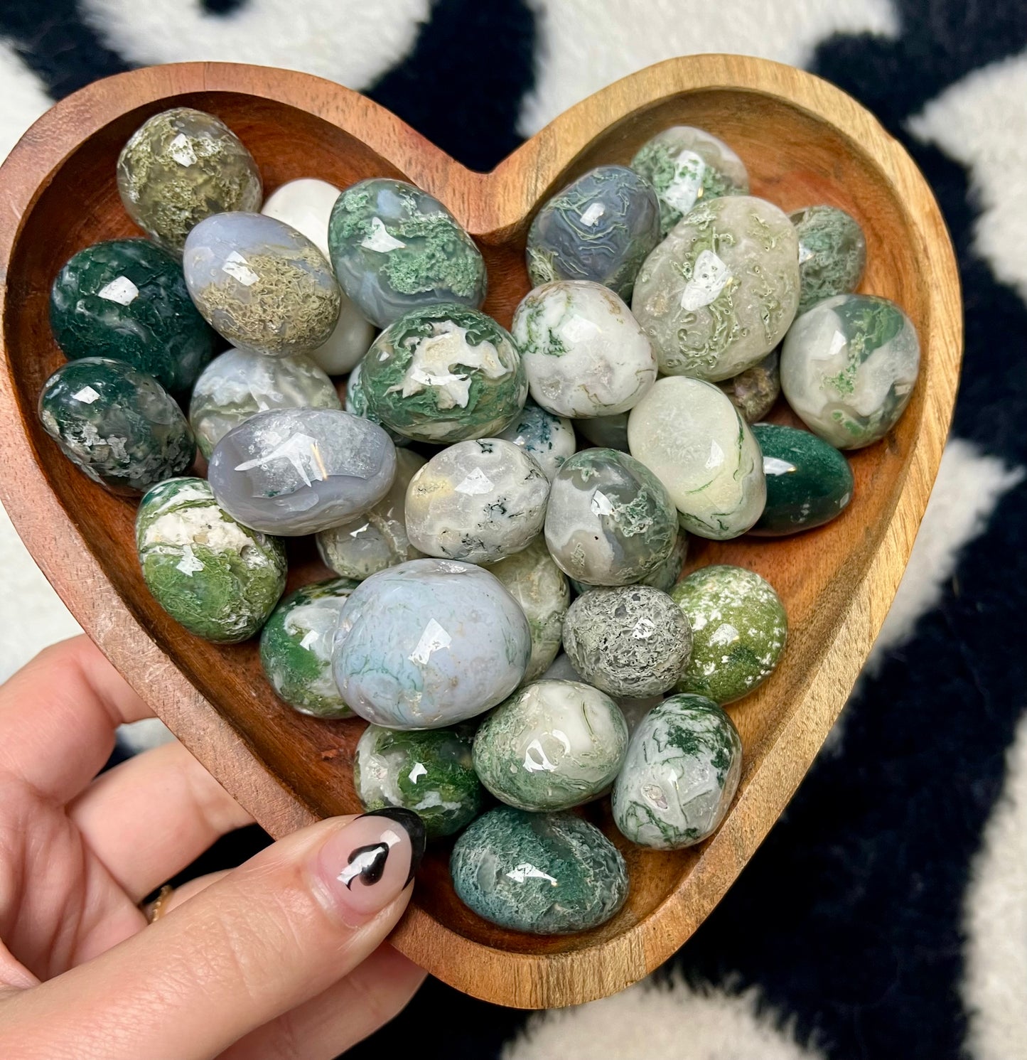 Moss agate tumbles