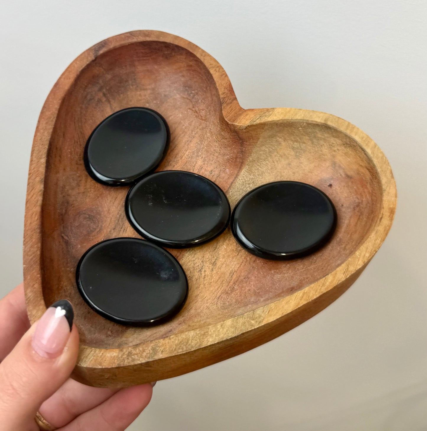 Obsidian worry stones