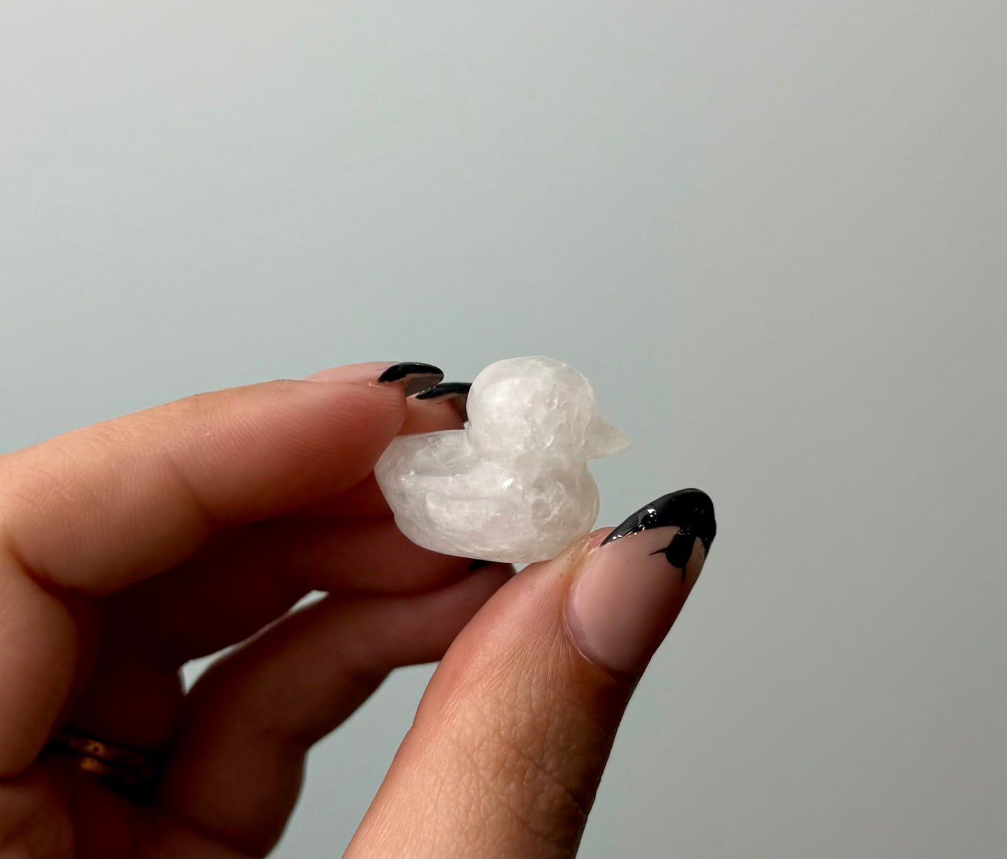 Quartz duck carving