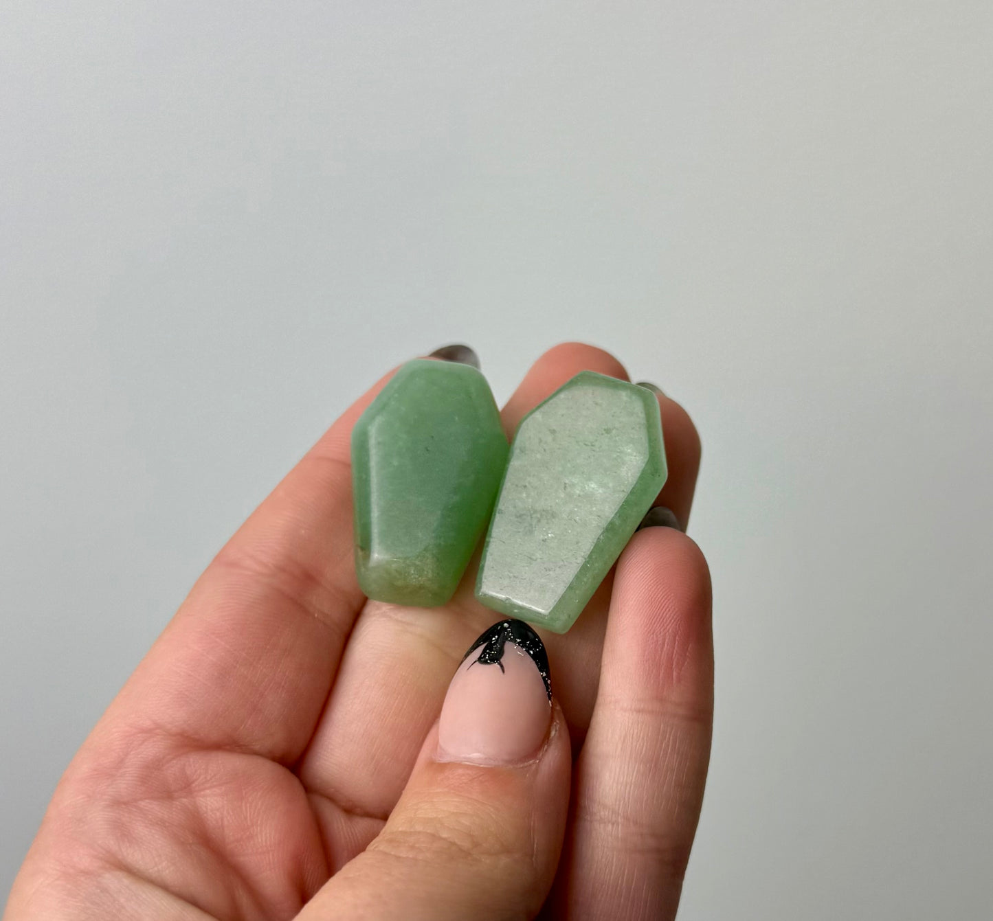 Green aventurine mini coffin carvings