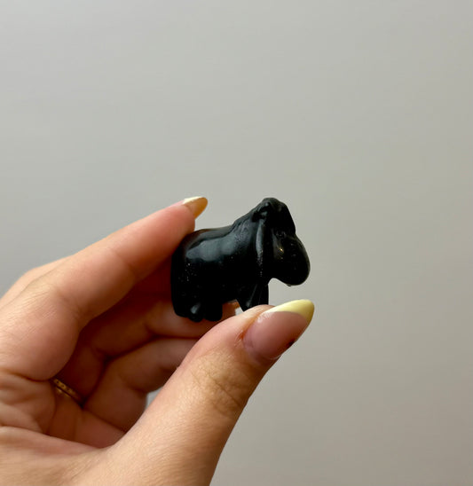 Obsidian Eeyore carving