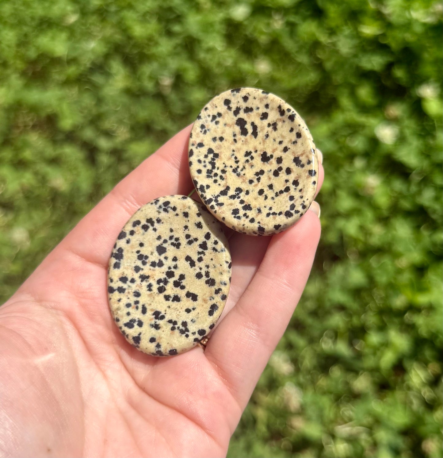 Dalmatian jasper worry stones