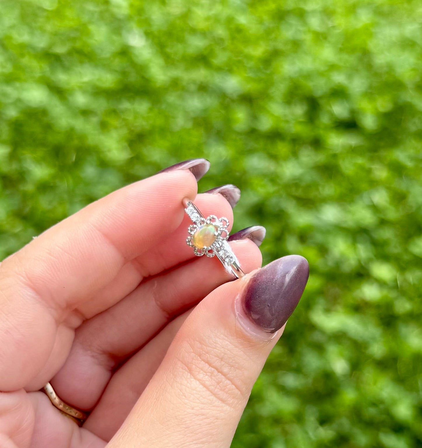 Opal adjustable ring