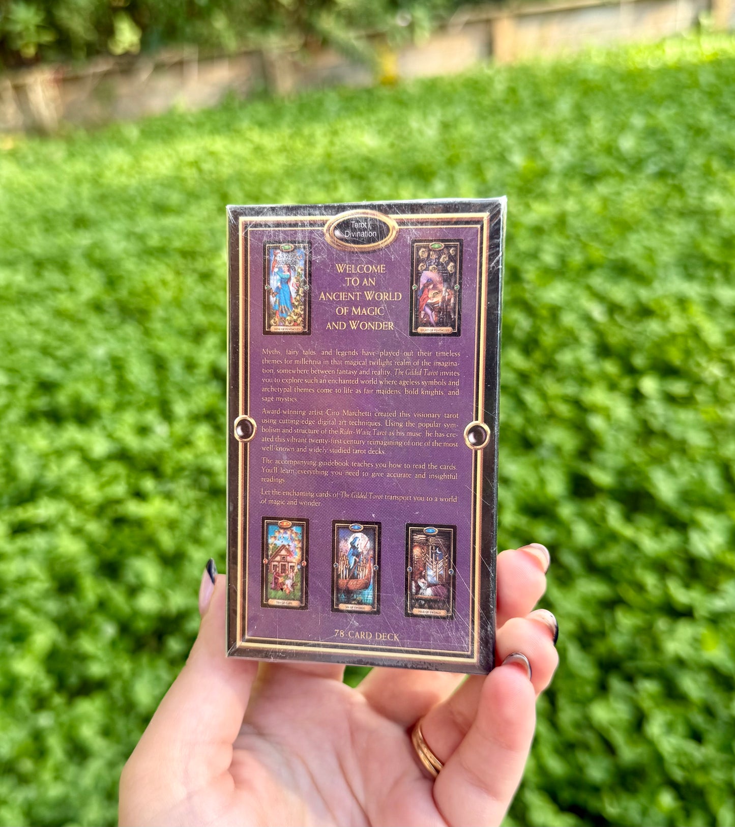 Glided tarot cards