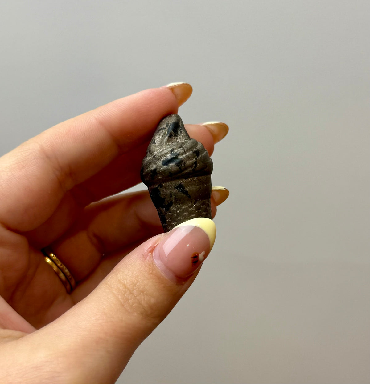 Pyrite ice cream cone carving