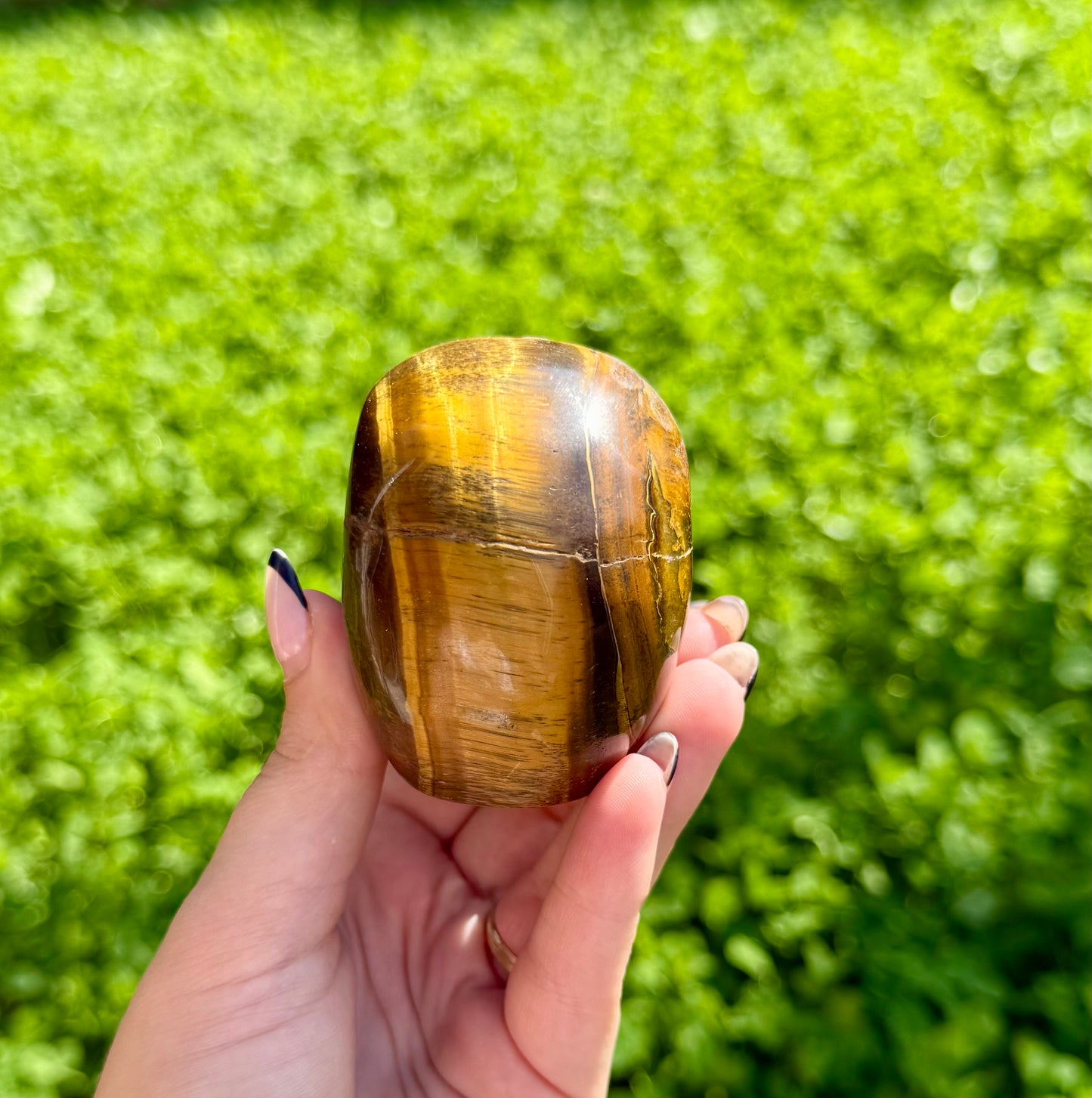 Tigers eye skull carving