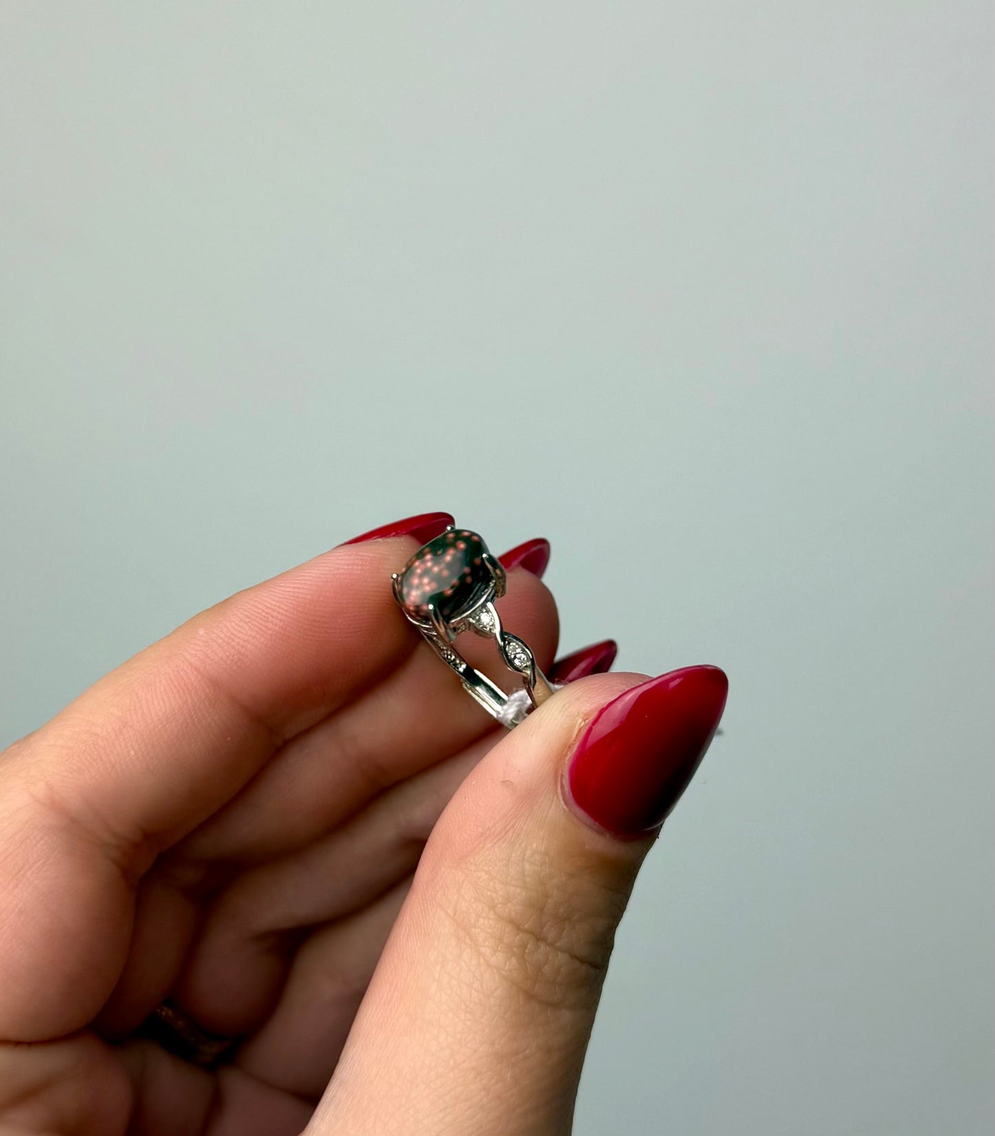 Ocean jasper adjustable ring