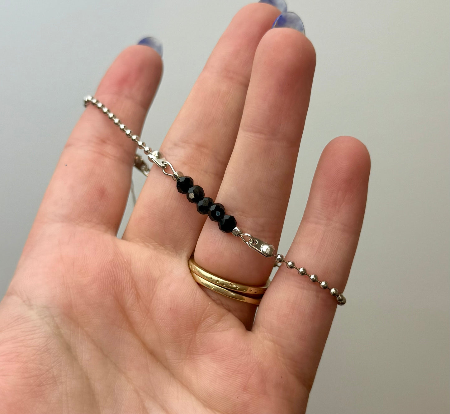 Obsidian adjustable bracelet thrifted find