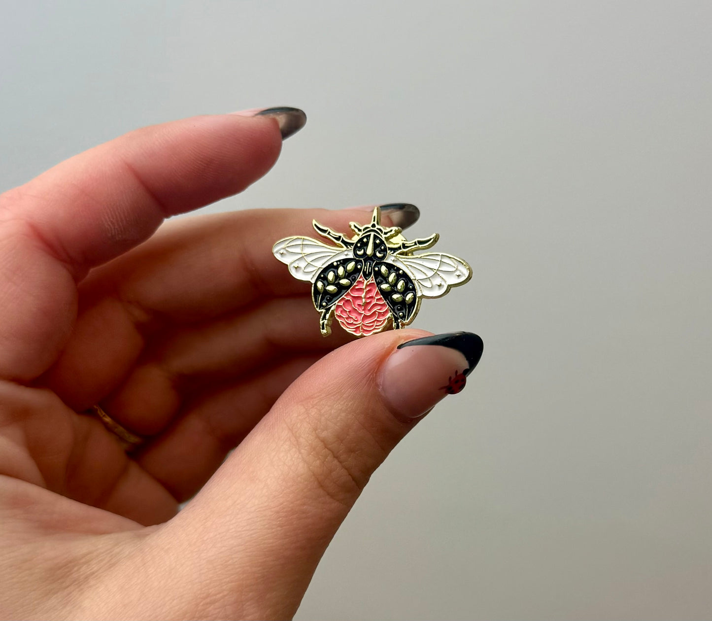 Brain bug enamel pin