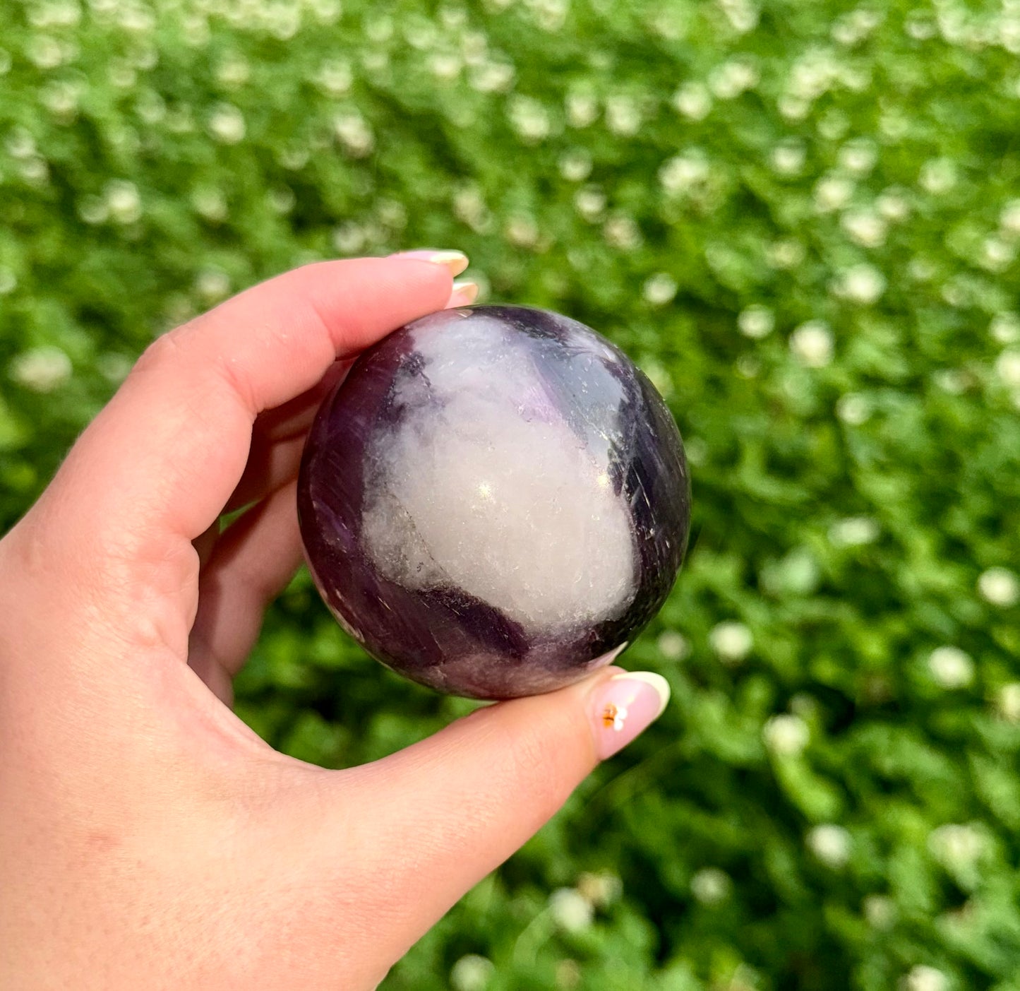 Gem lepidolite/purple mica sphere