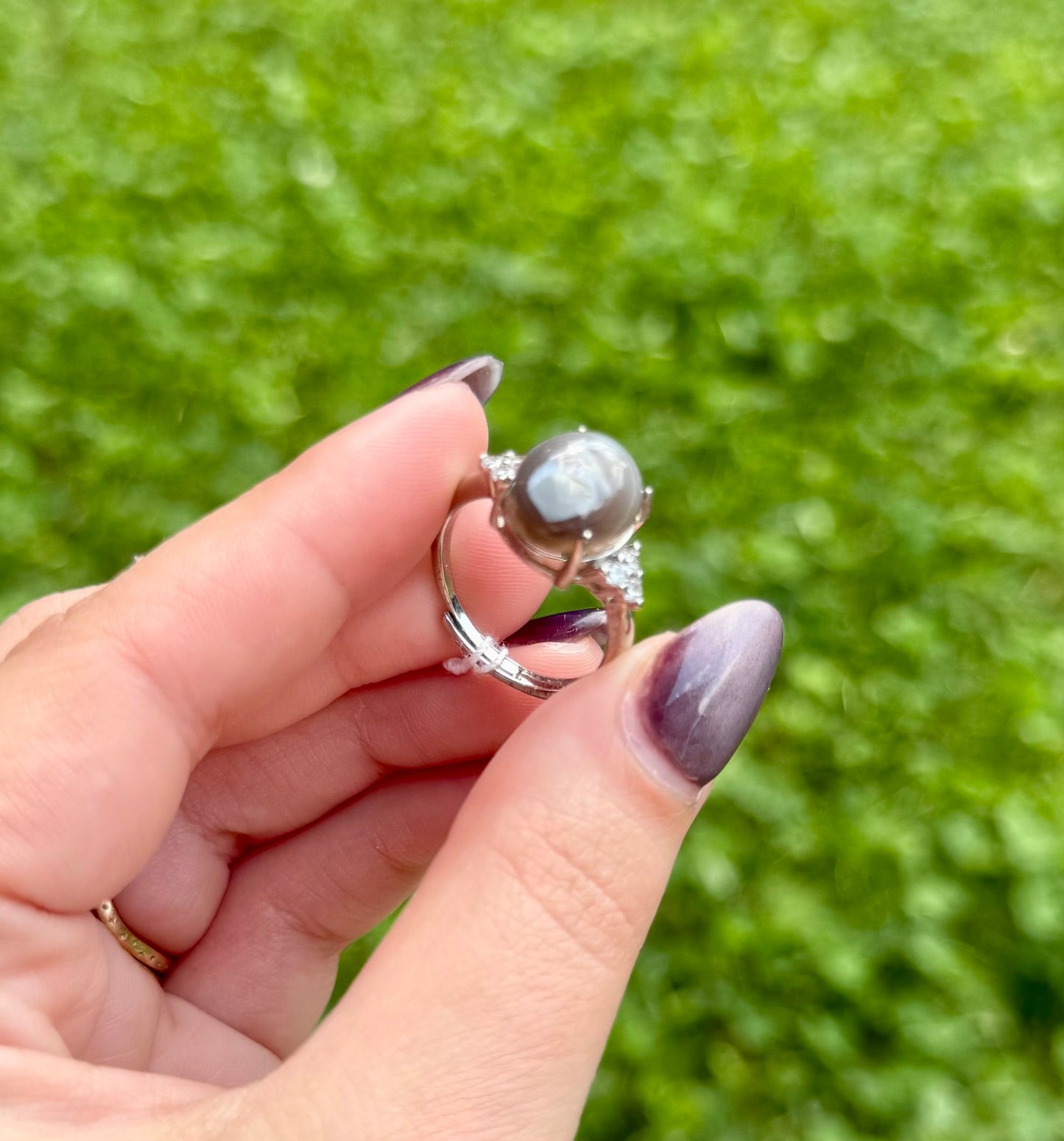 Agate adjustable ring
