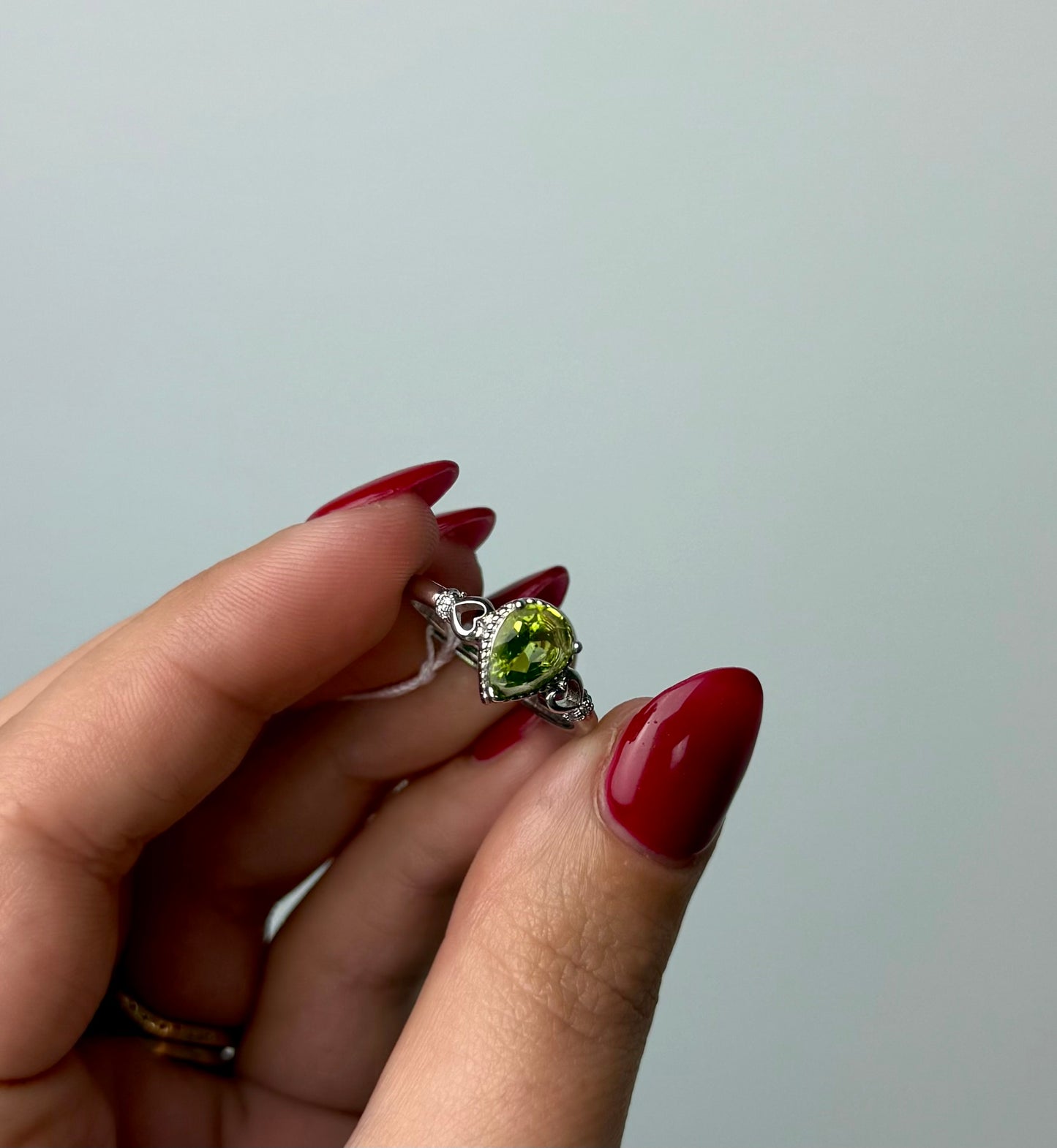 Peridot adjustable ring