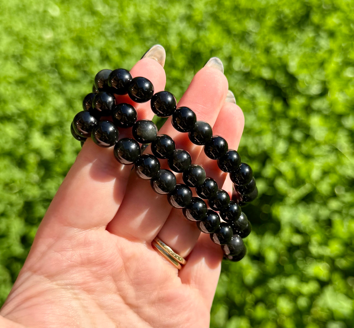 Rainbow obsidian bracelets