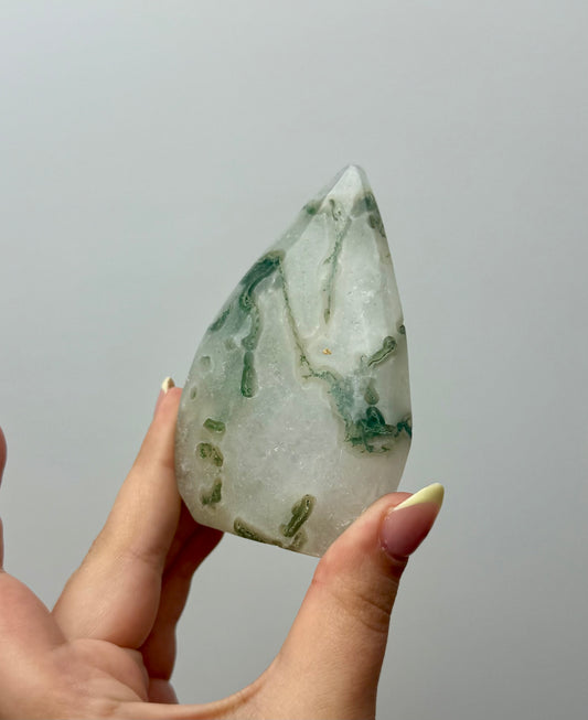 Moss agate tear freeform