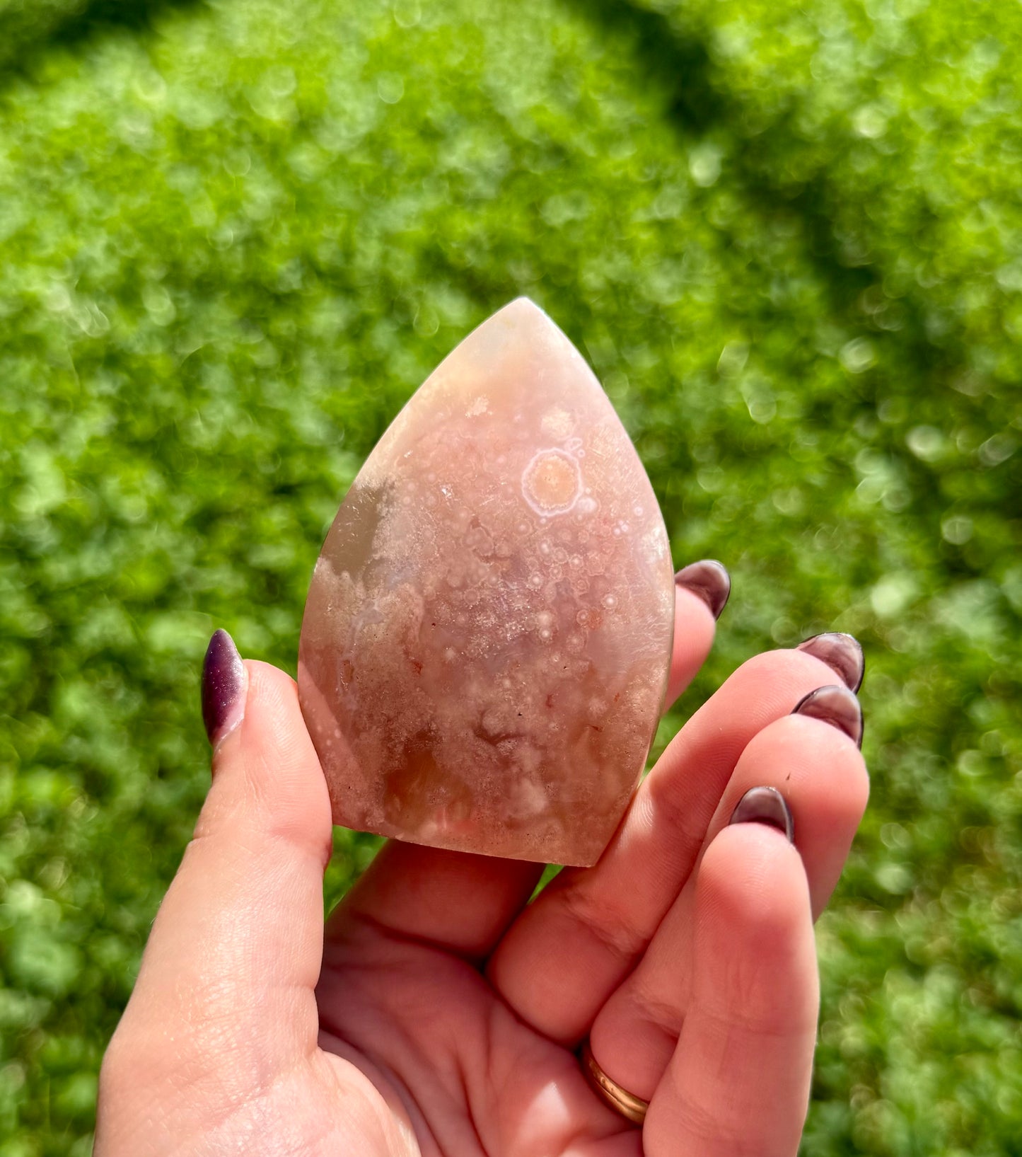 Flower agate tear freeform