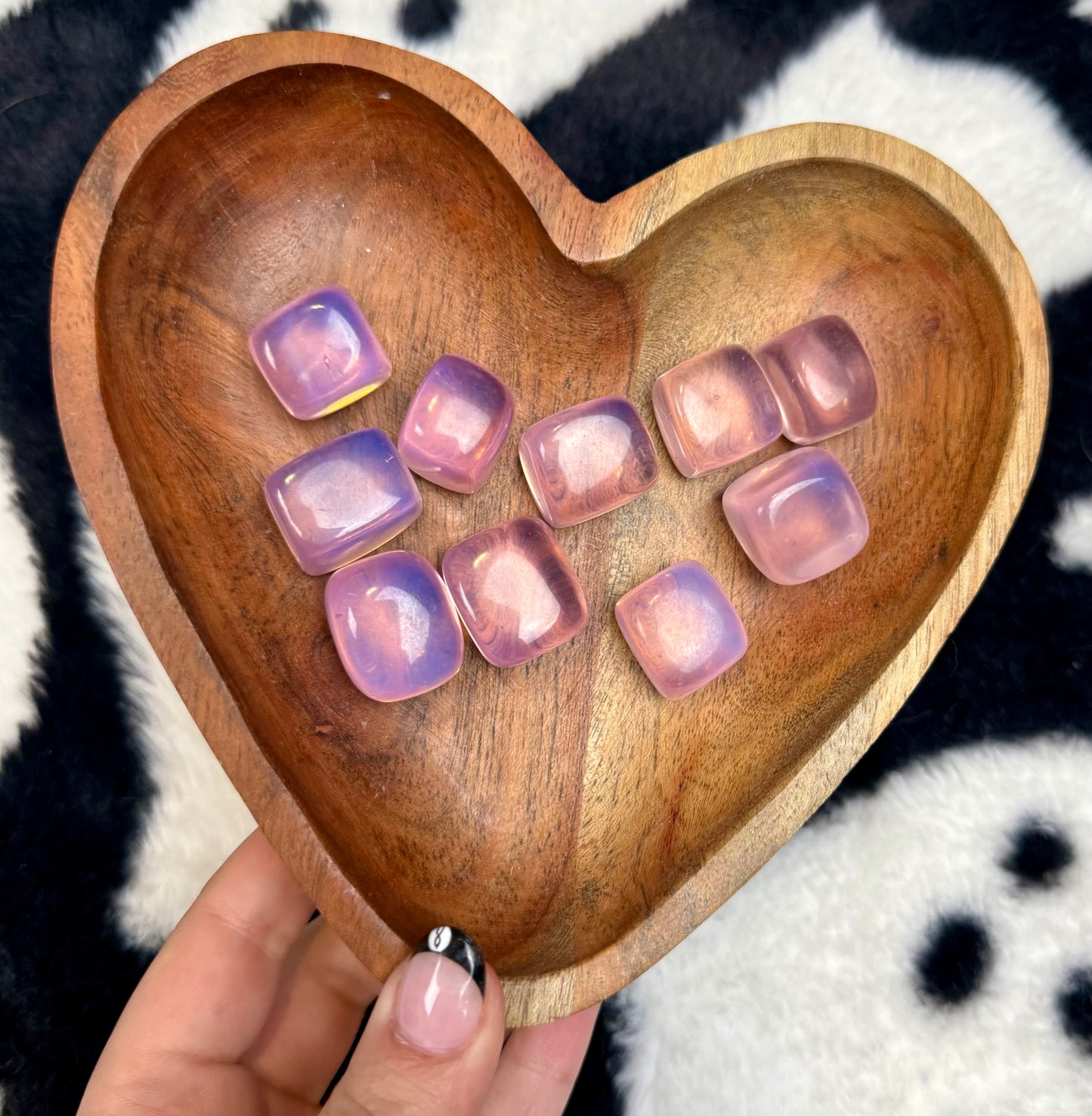 Man made pink opalite cubes
