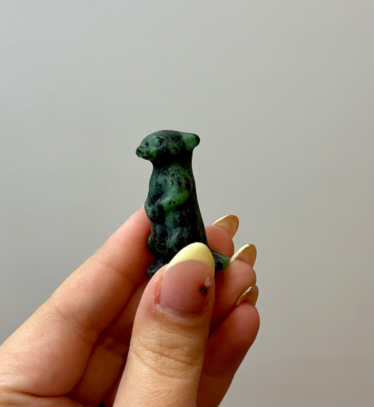Ruby zoisite meerkat carving