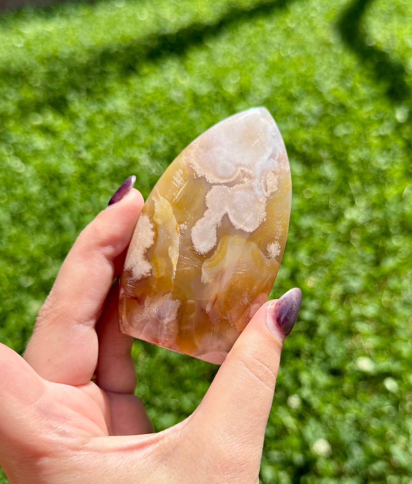 Flower agate tear freeform