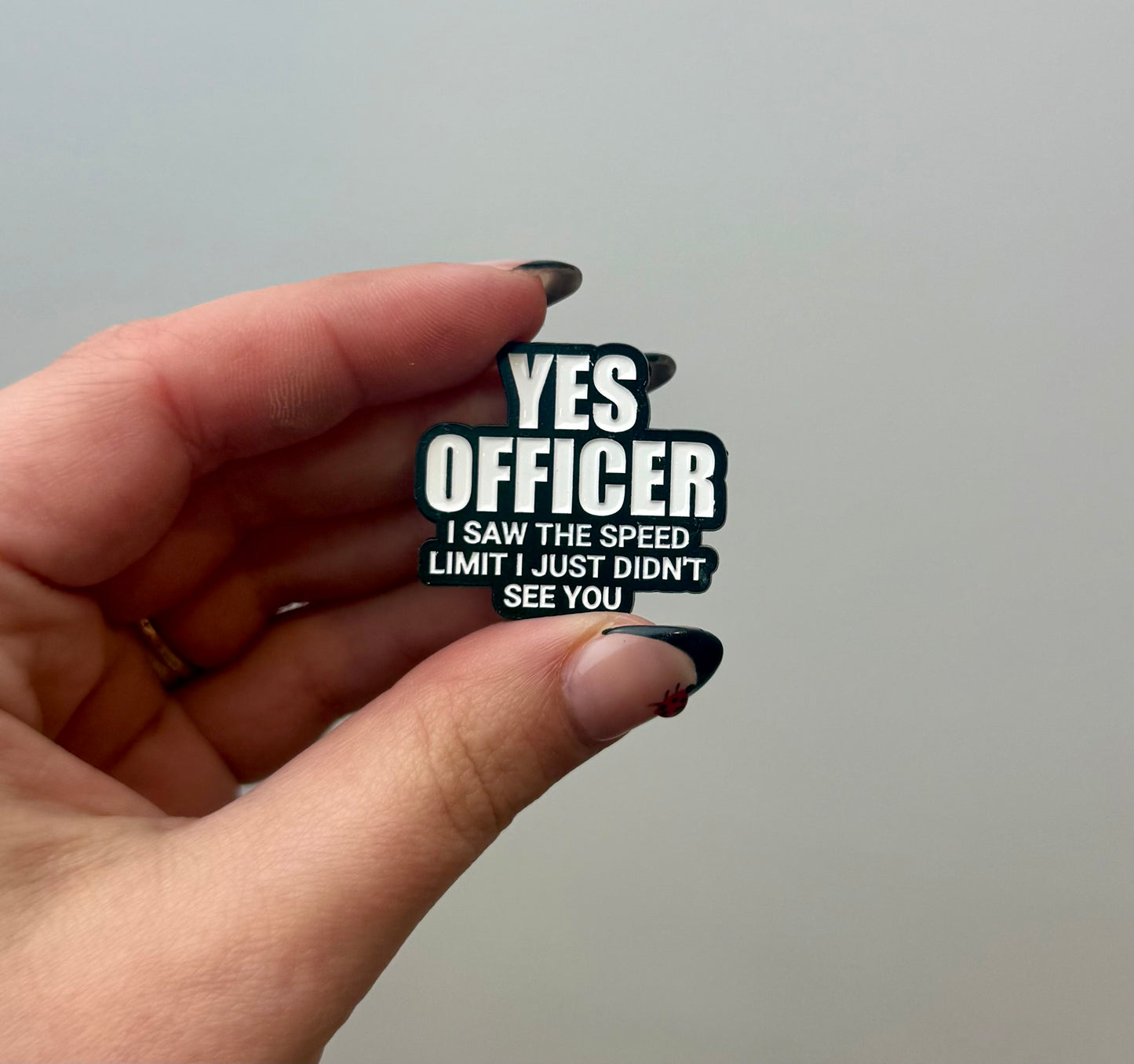 Yes officer enamel pin