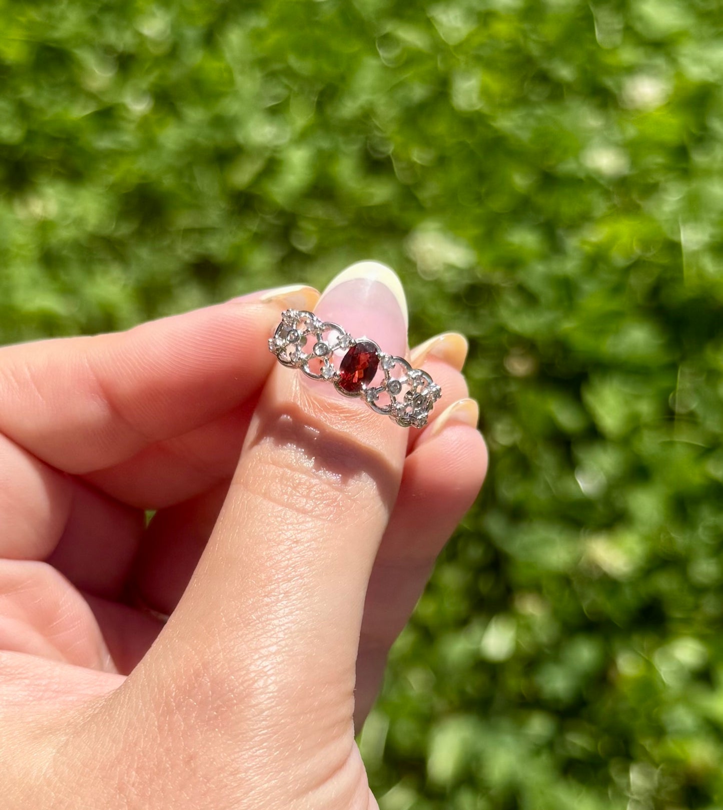Garnet adjustable ring