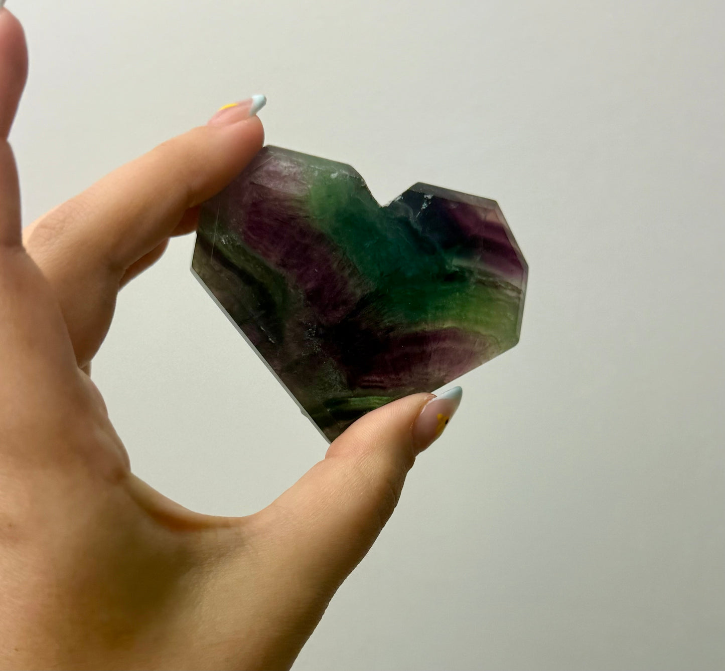 Fluorite heart carving