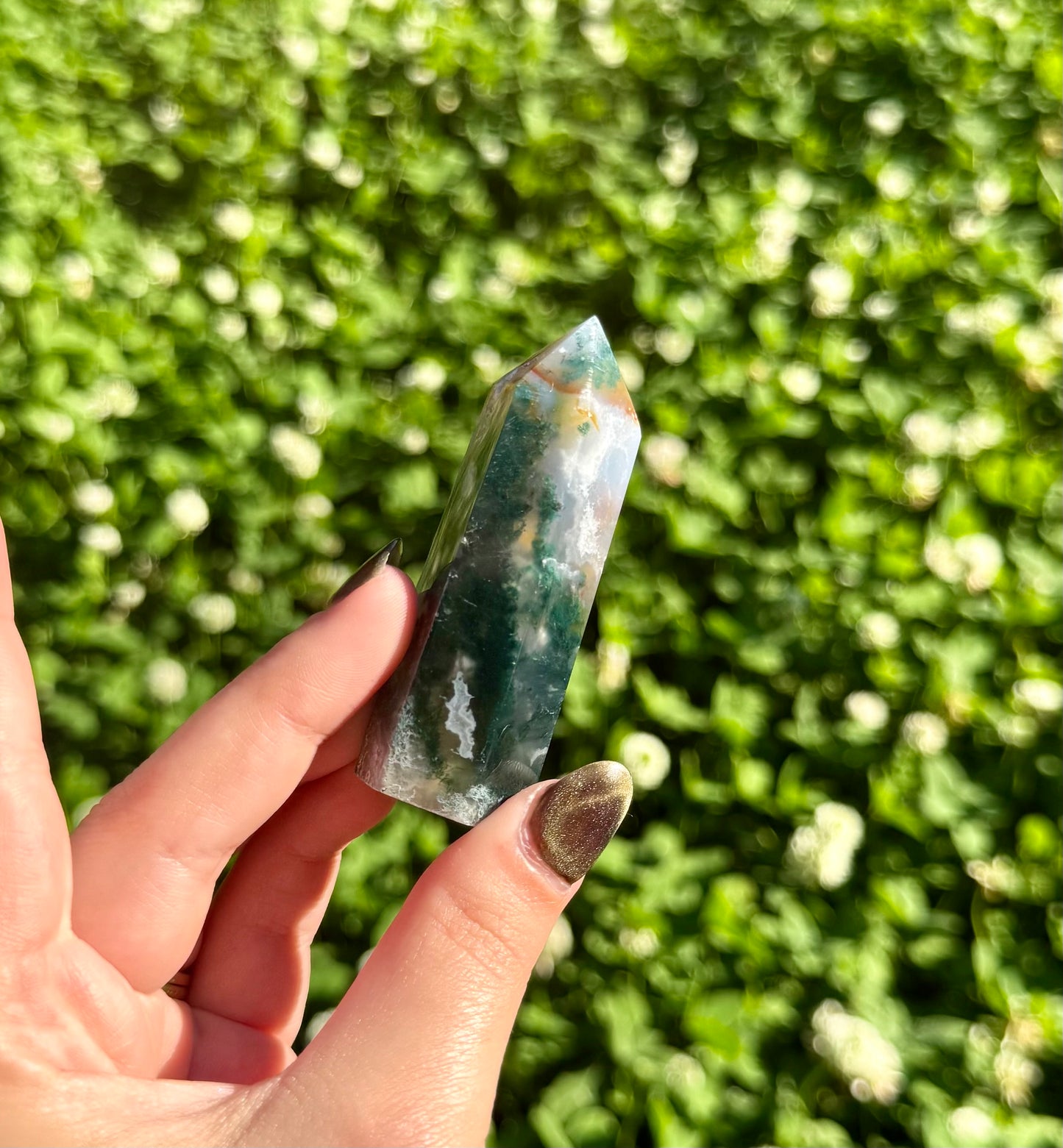 Moss agate tower