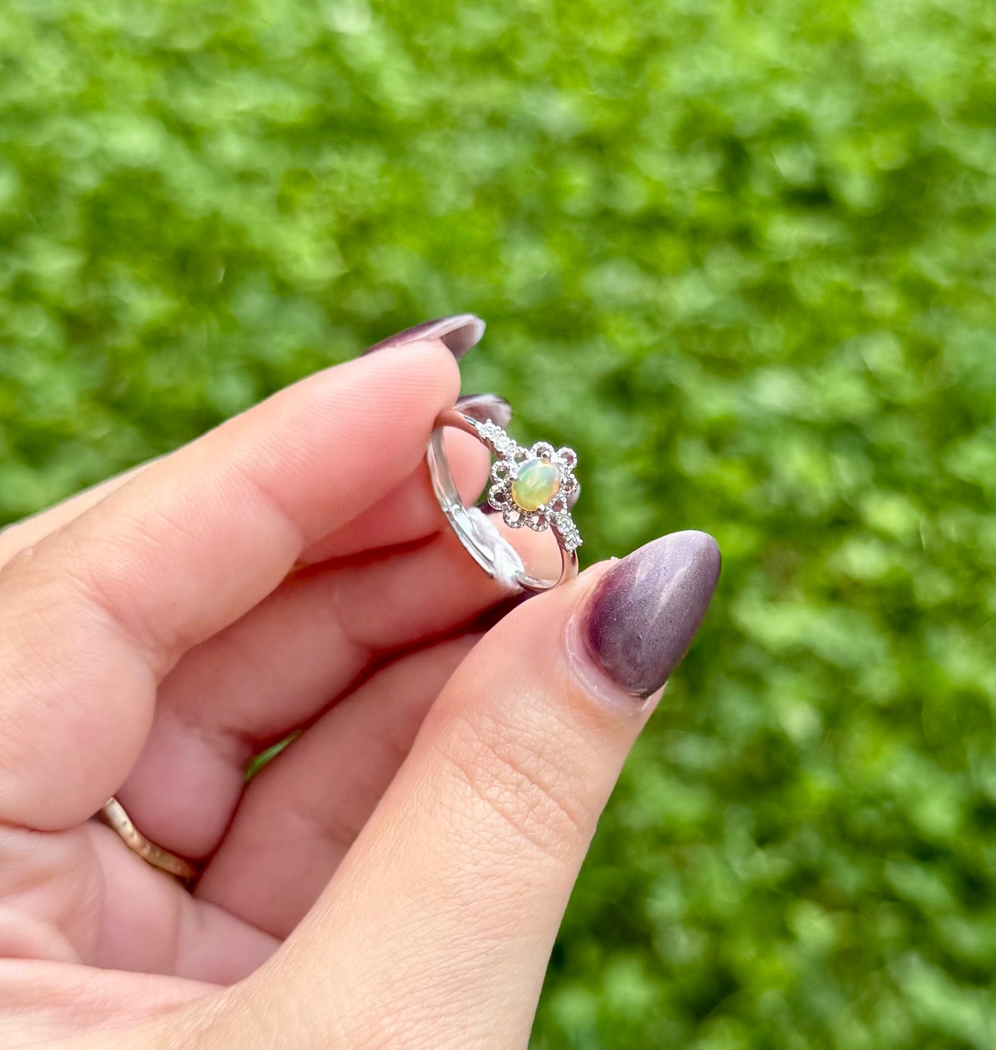 Opal adjustable ring