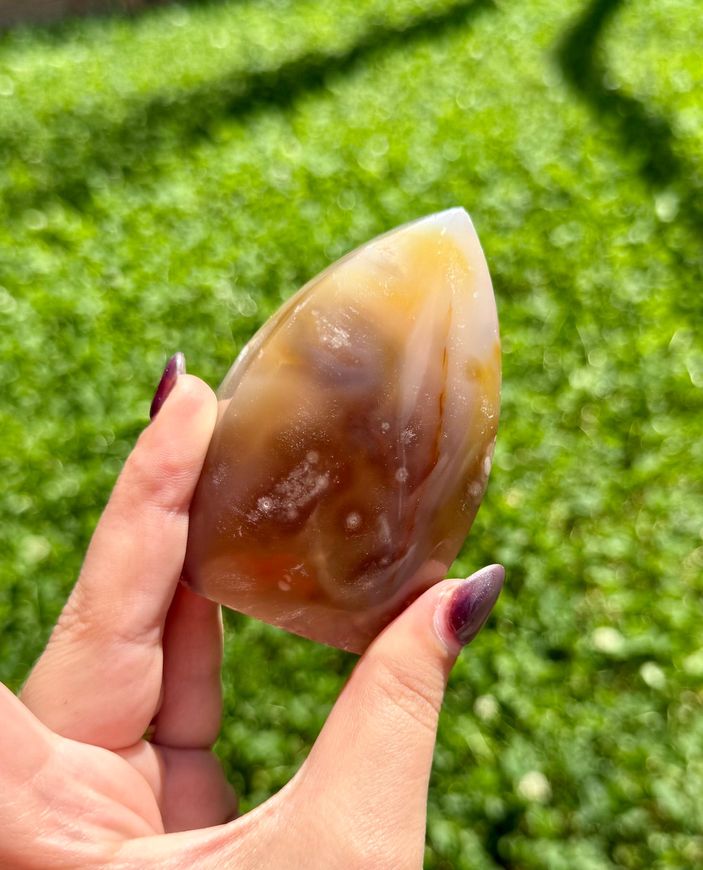 Flower agate tear freeform
