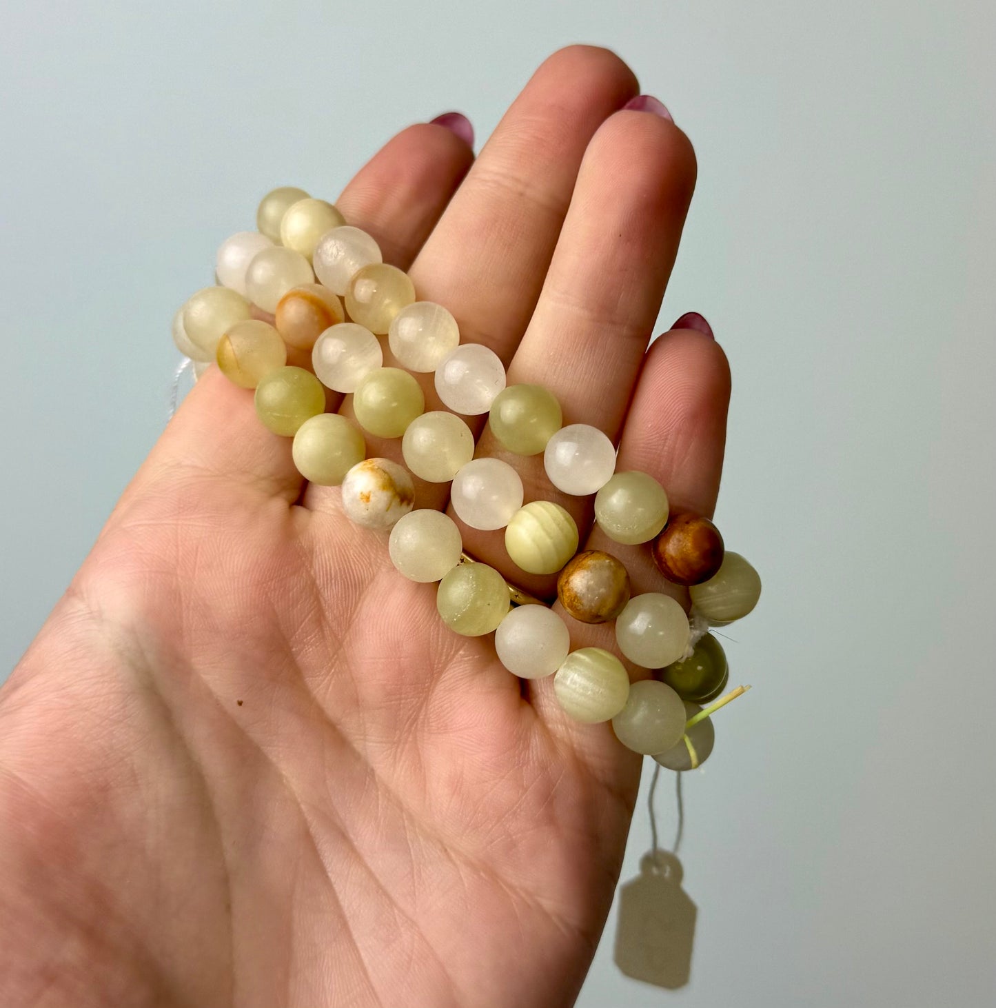 Green calcite “green onyx” bracelets