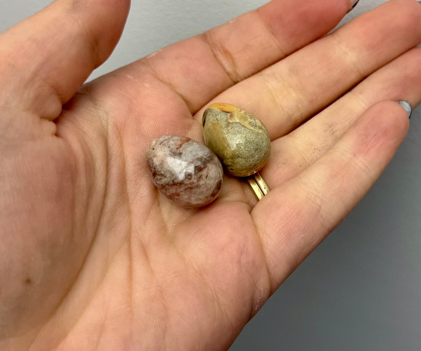 Crazy lace agate mini eggs