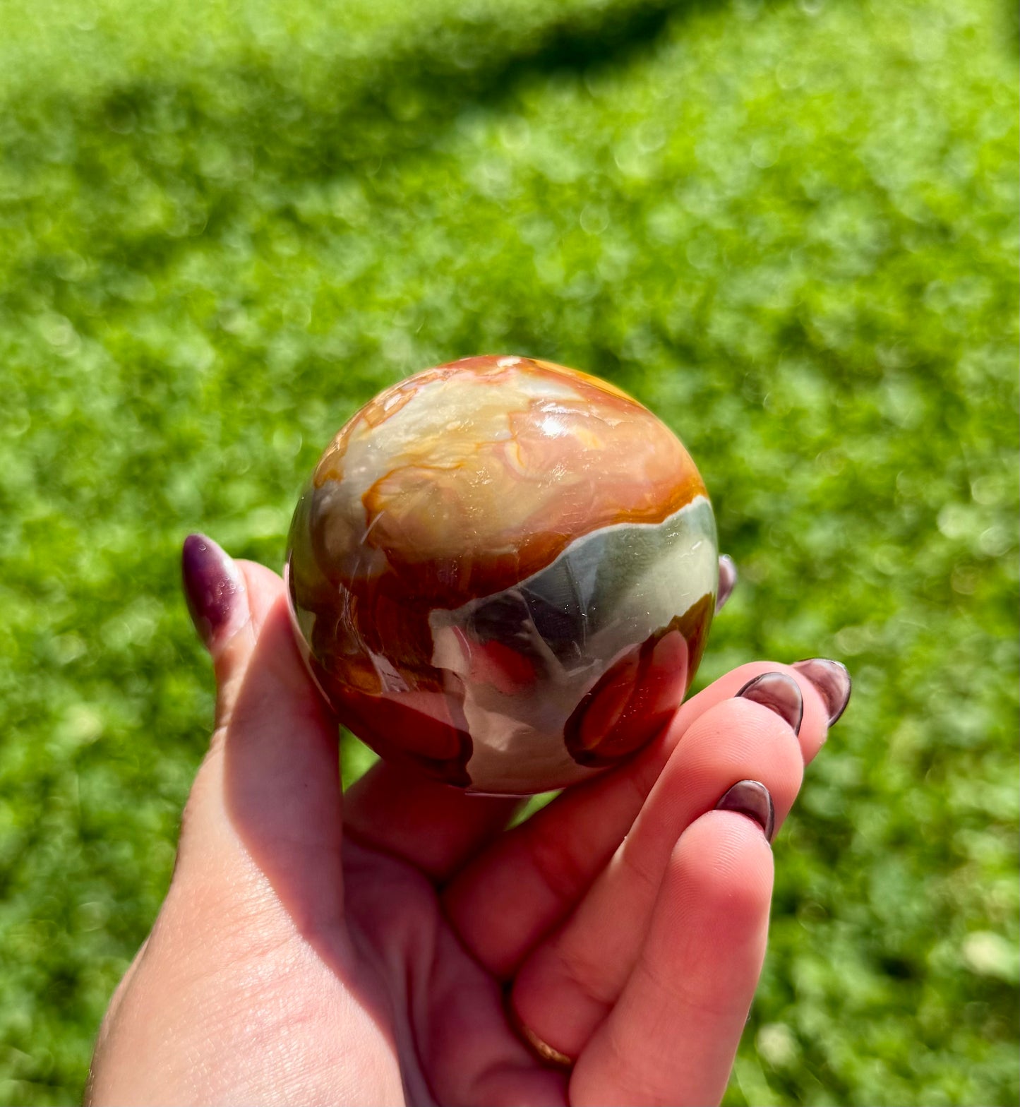 Polychrome jasper sphere