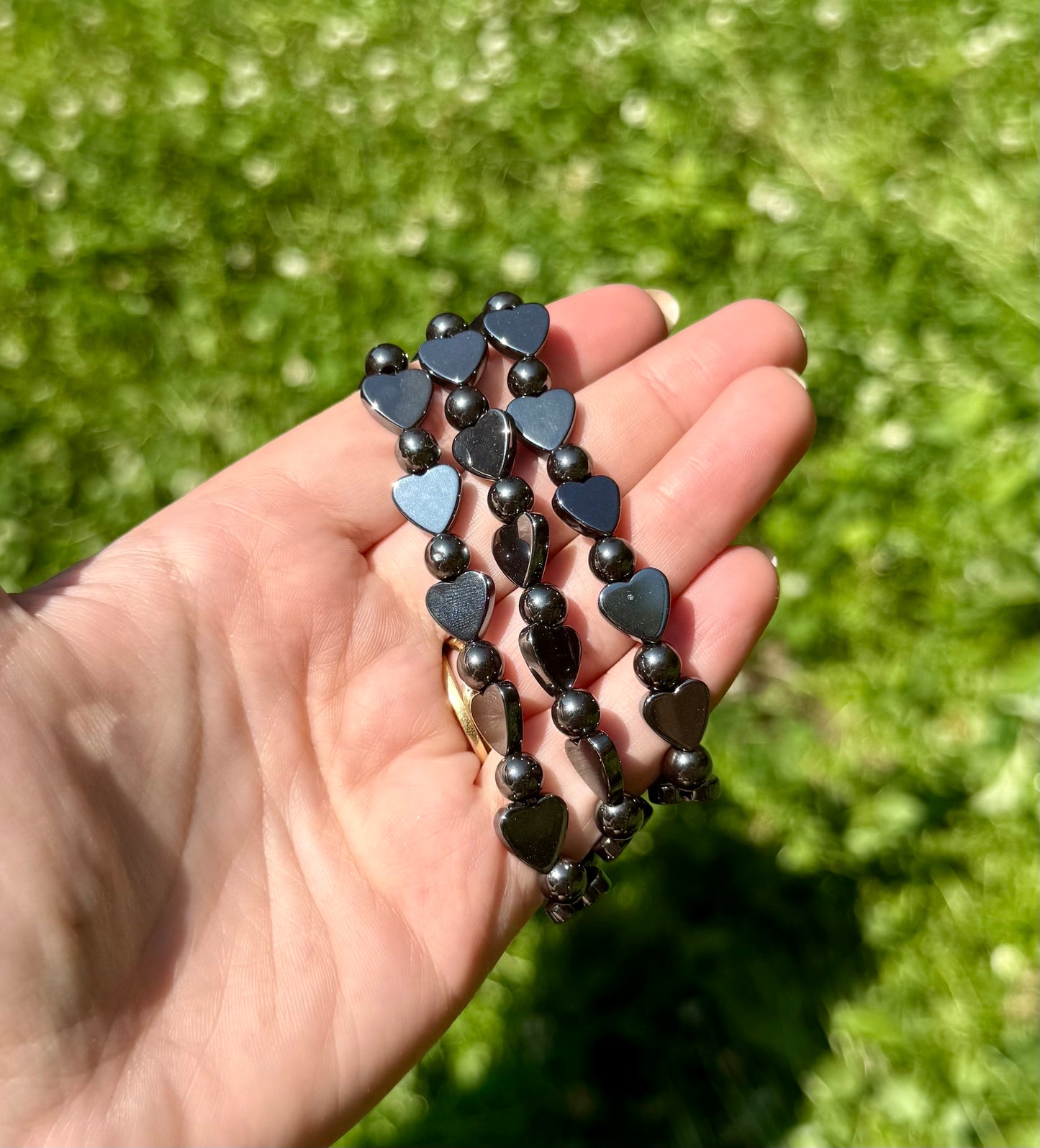 Heart hematite bracelets