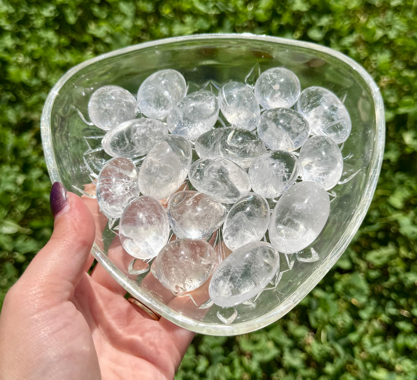 Clear quartz tumbles