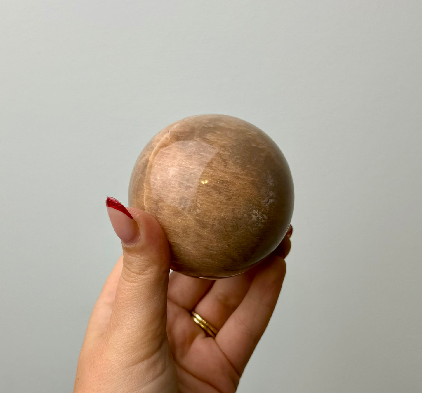 Peach moonstone sphere