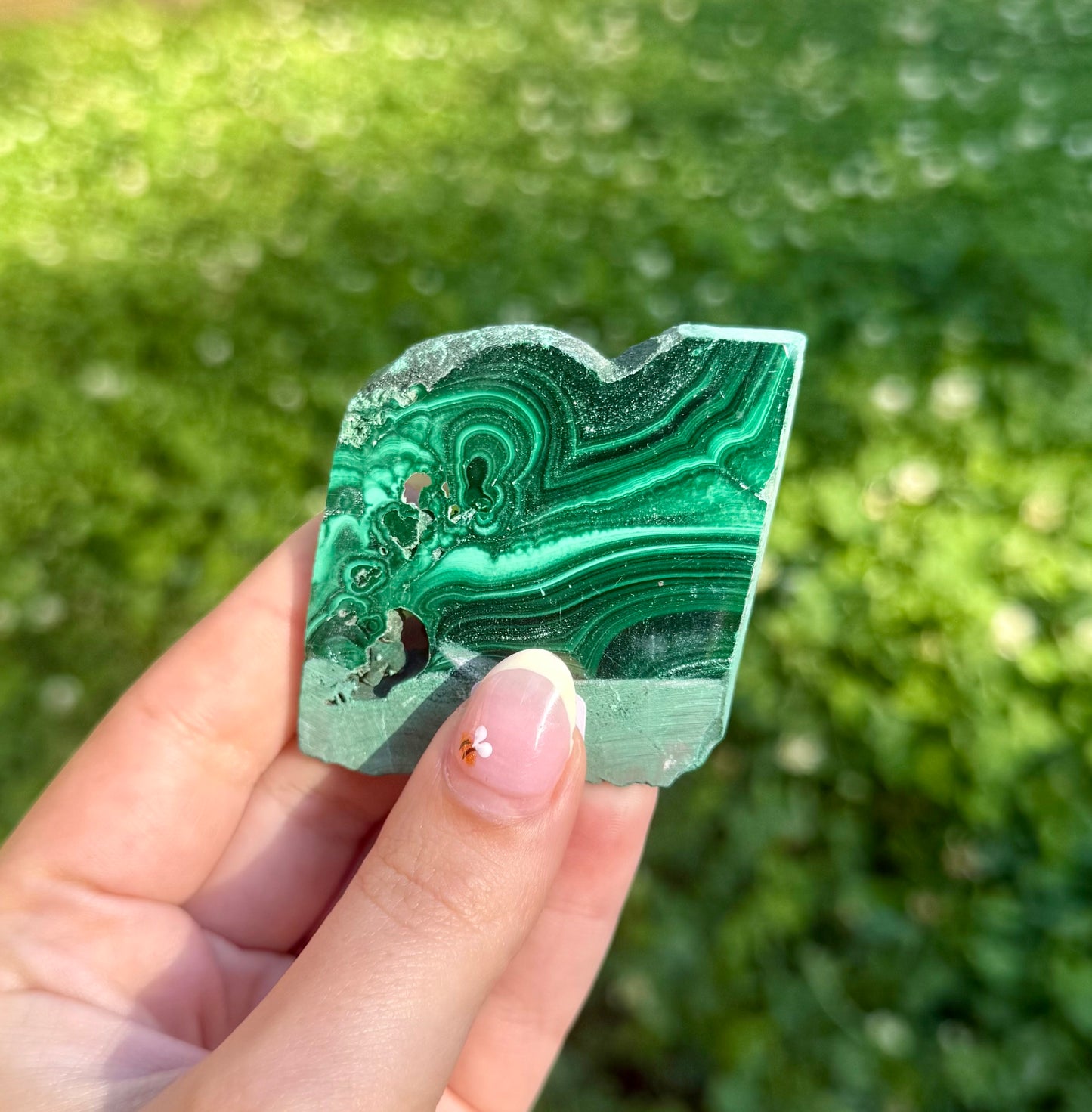 Malachite slab