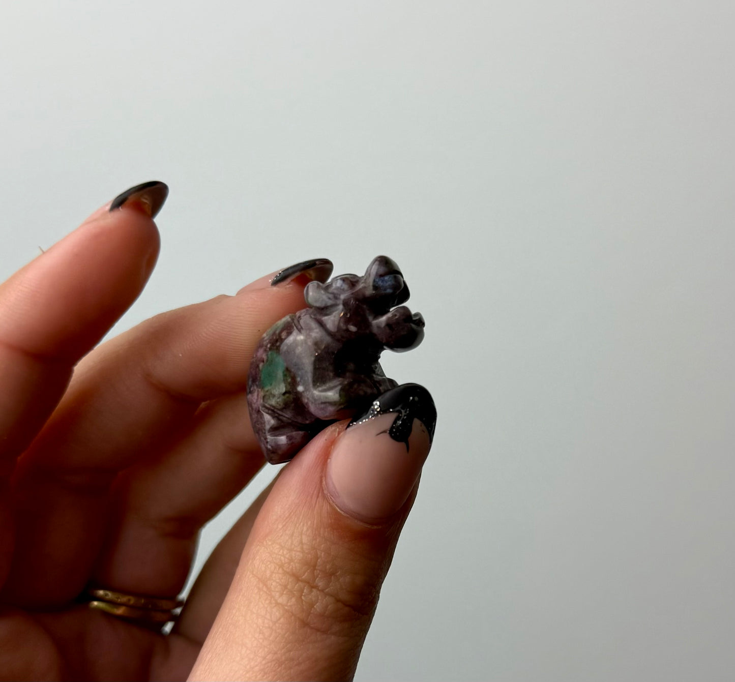 Ocean jasper hippopotamus carving 