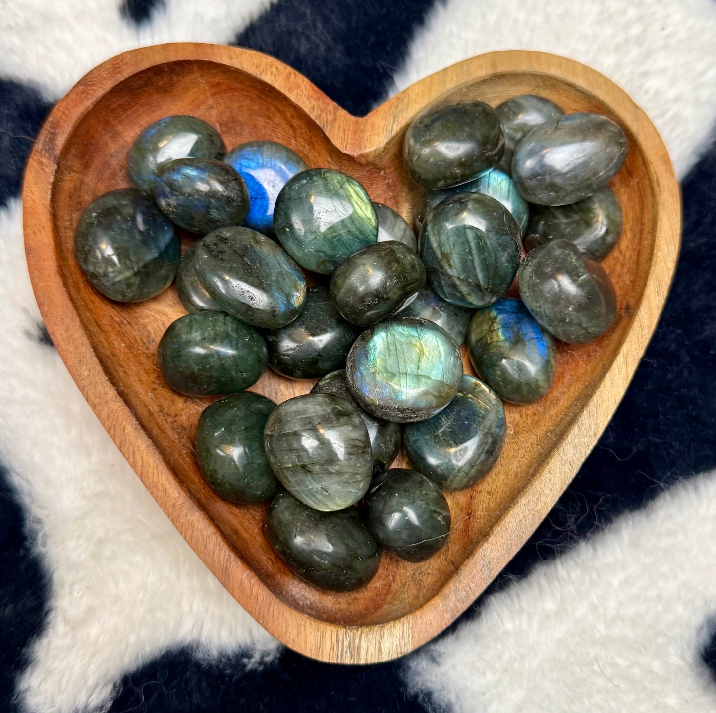 Labradorite tumbles