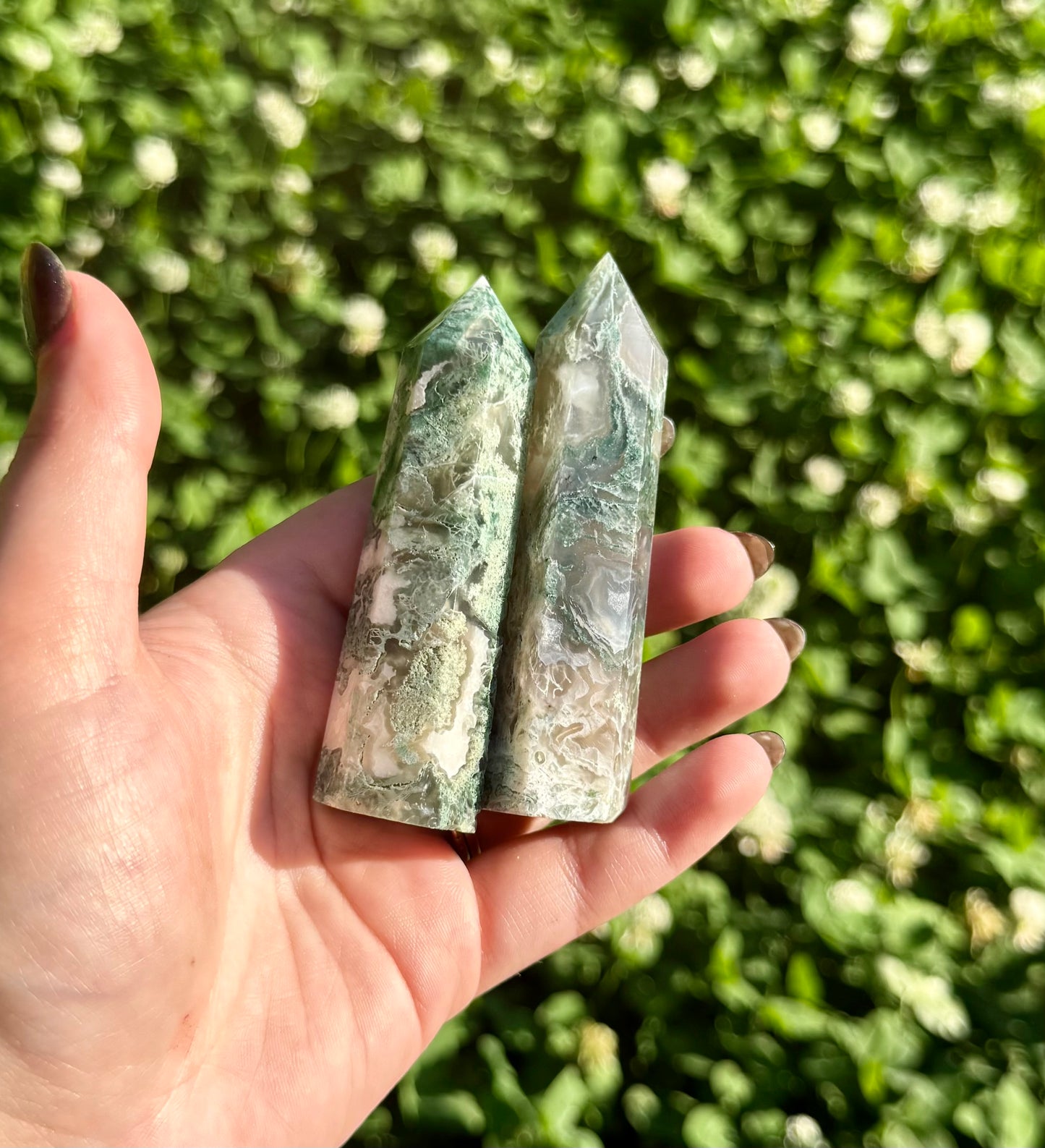 Moss agate towers
