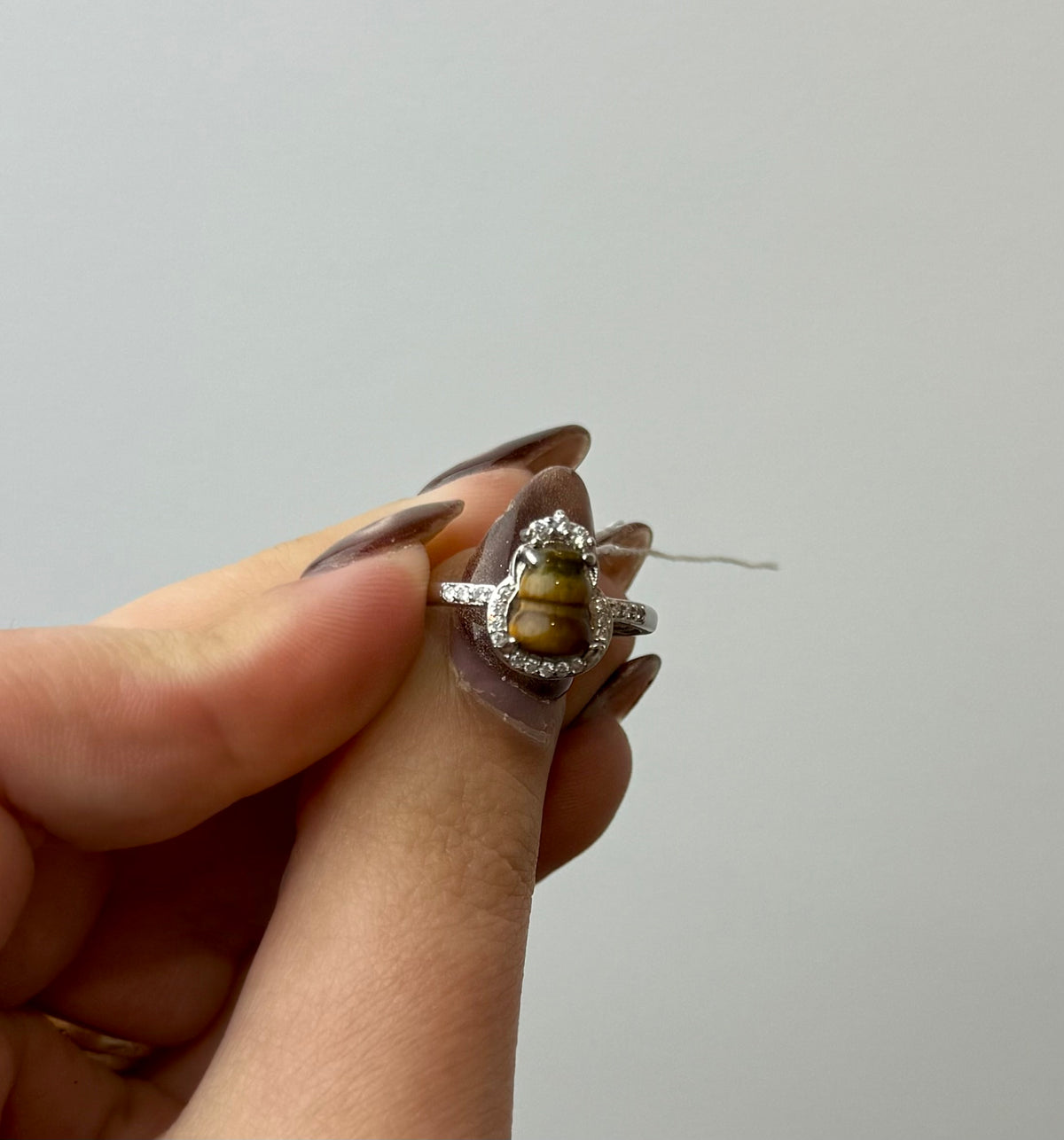 Tigers eye adjustable ring