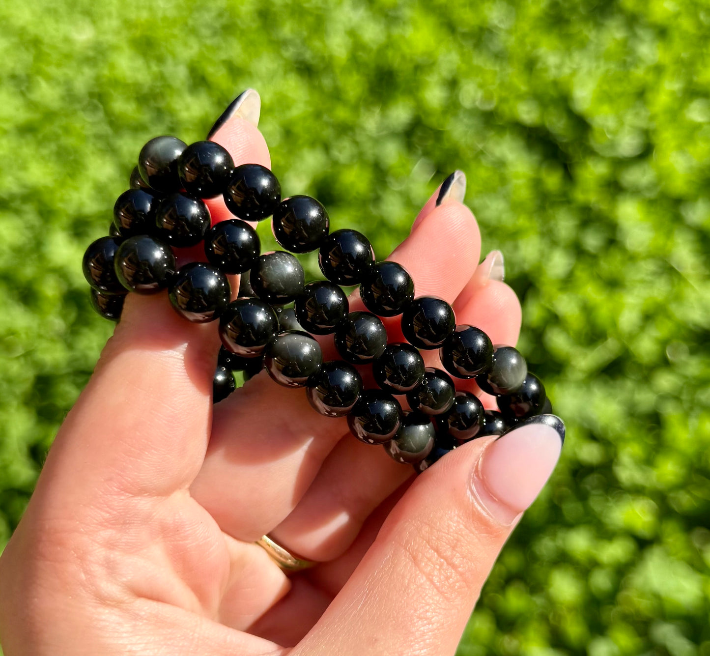 Rainbow obsidian bracelets