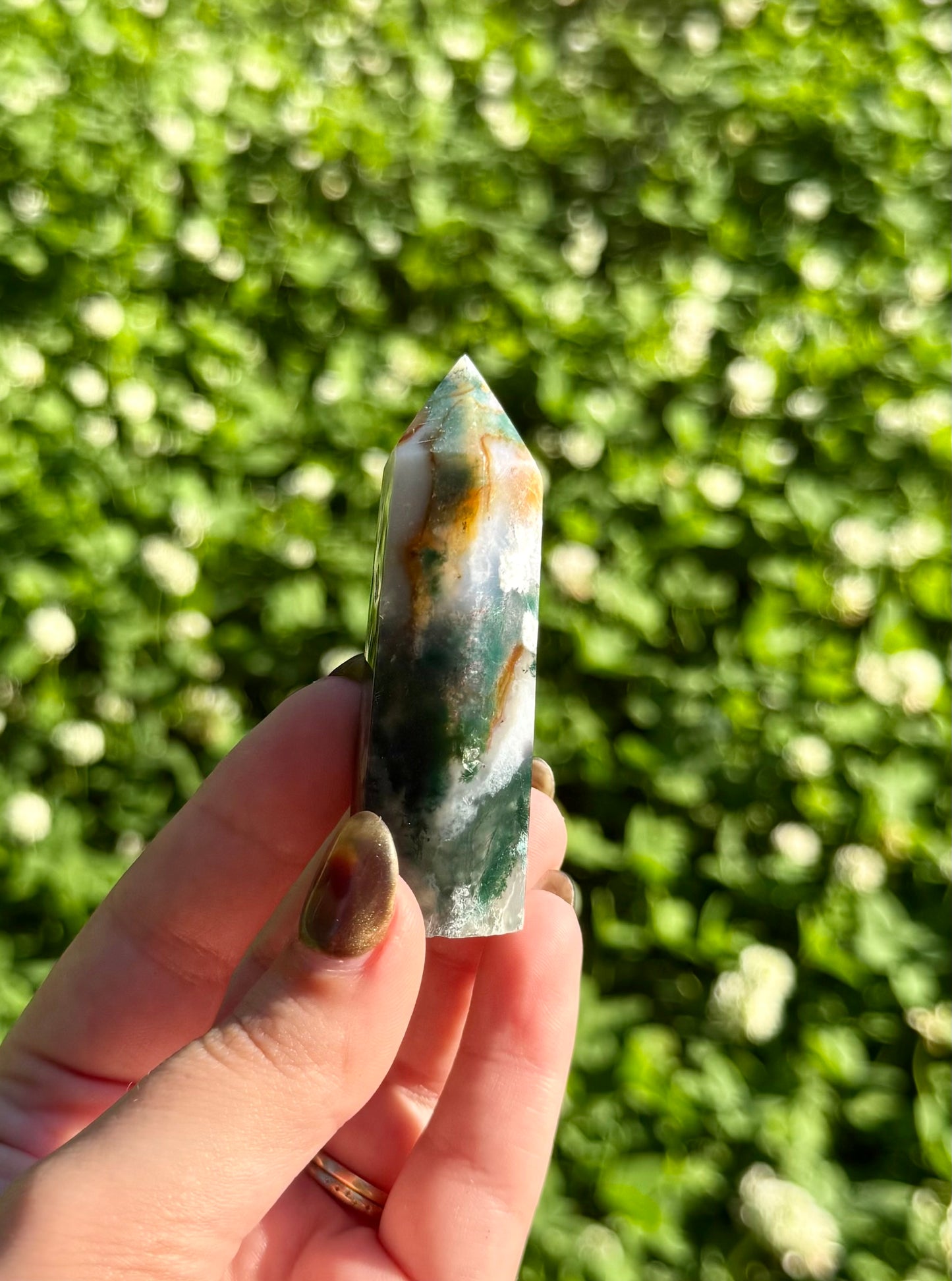 Moss agate tower