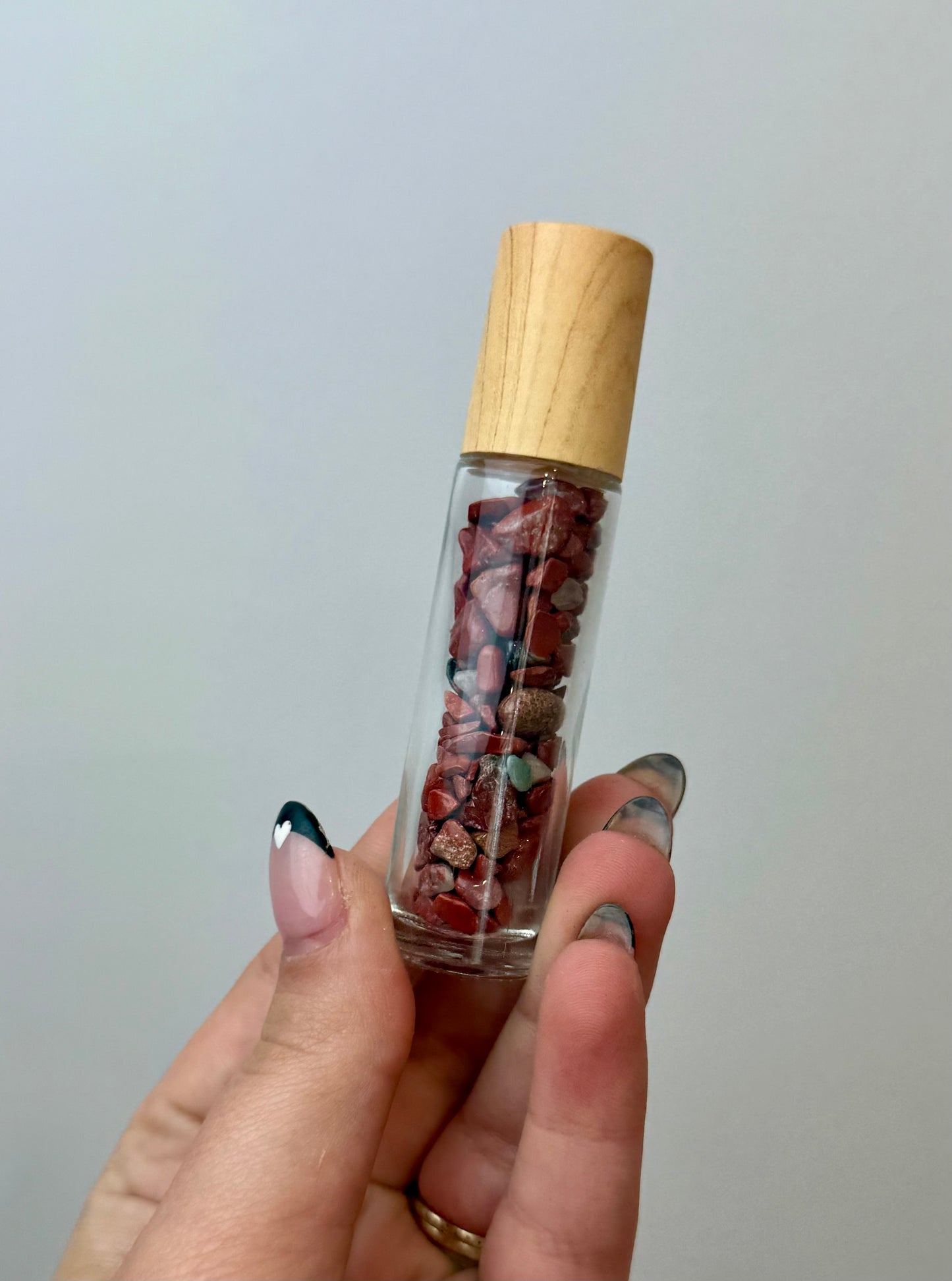 Red jasper chip roller bottle