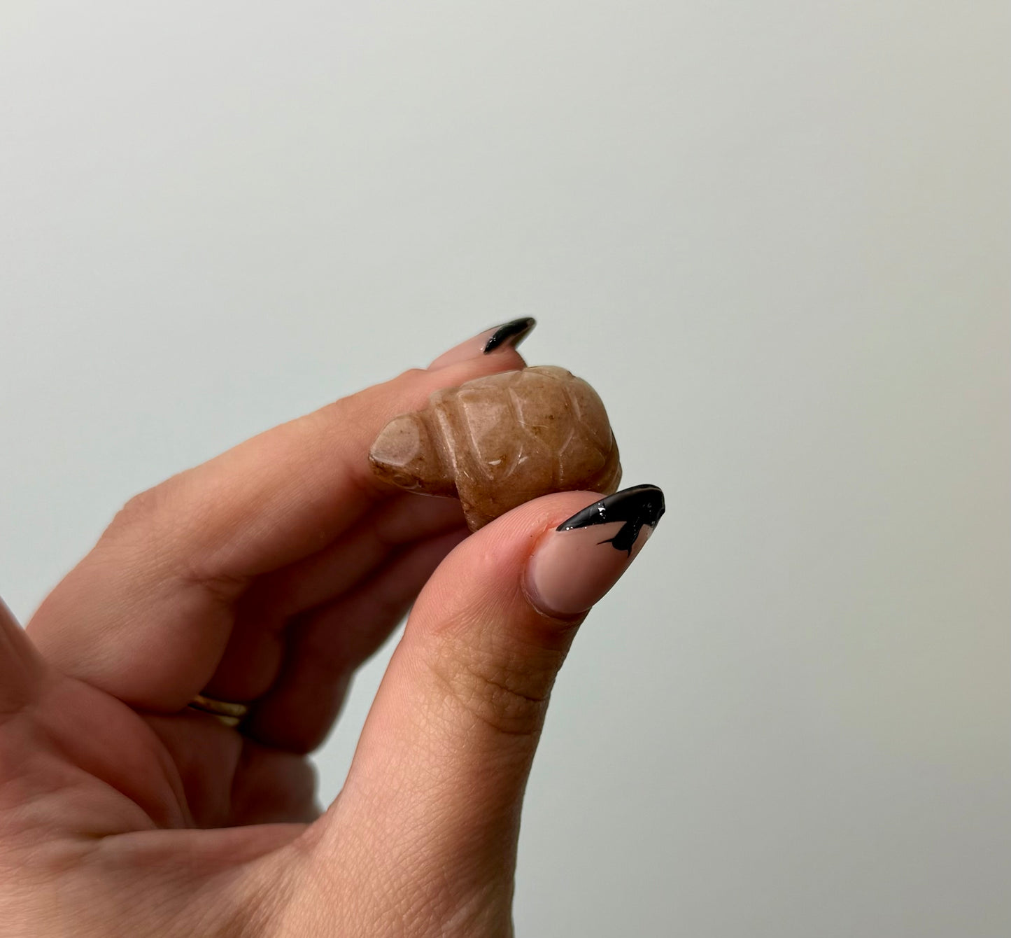 Strawberry Quartz turtle carving
